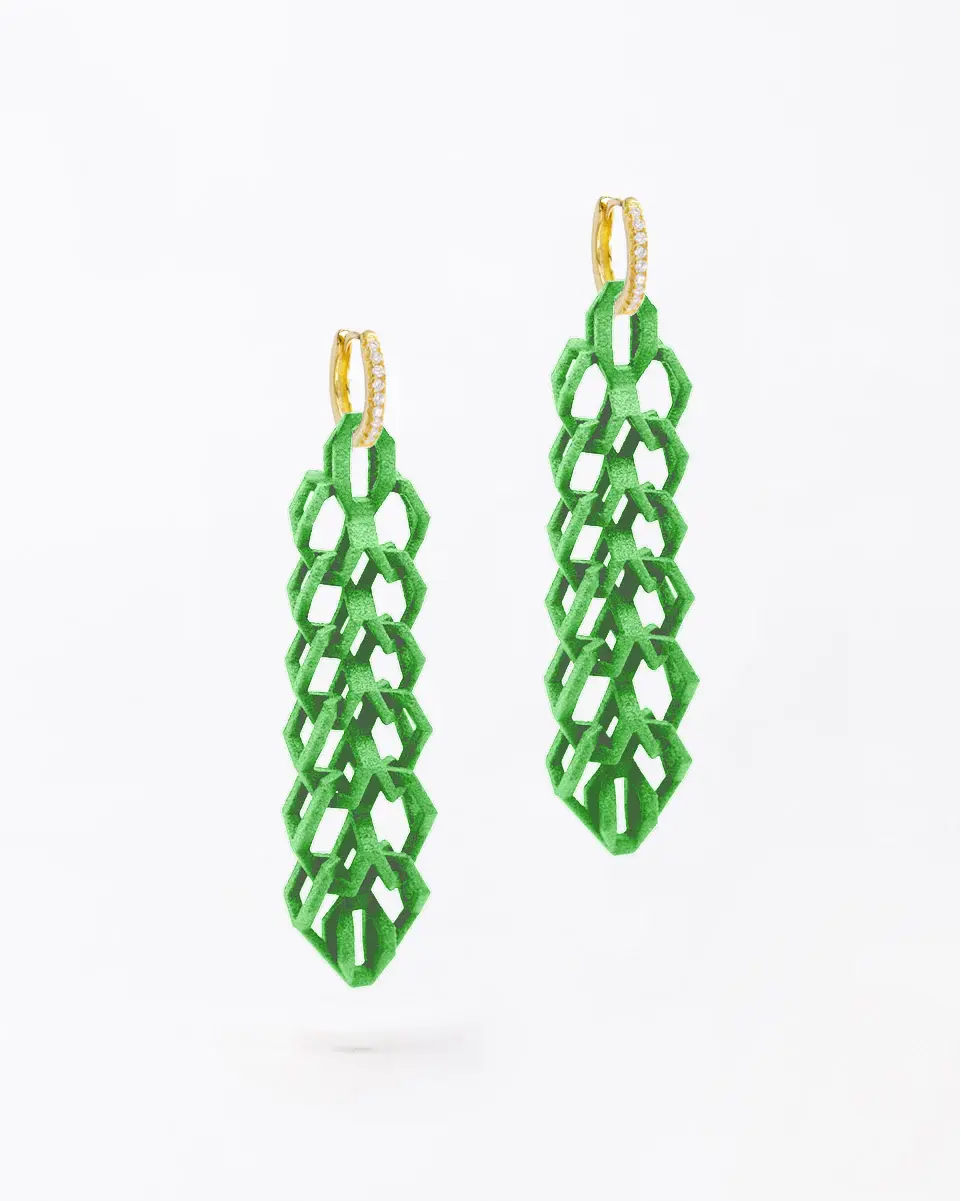 Boltenstern Fabnora Ohrringe Bond Small Lime Green by BLAHASCHMUCK WIEN 1010