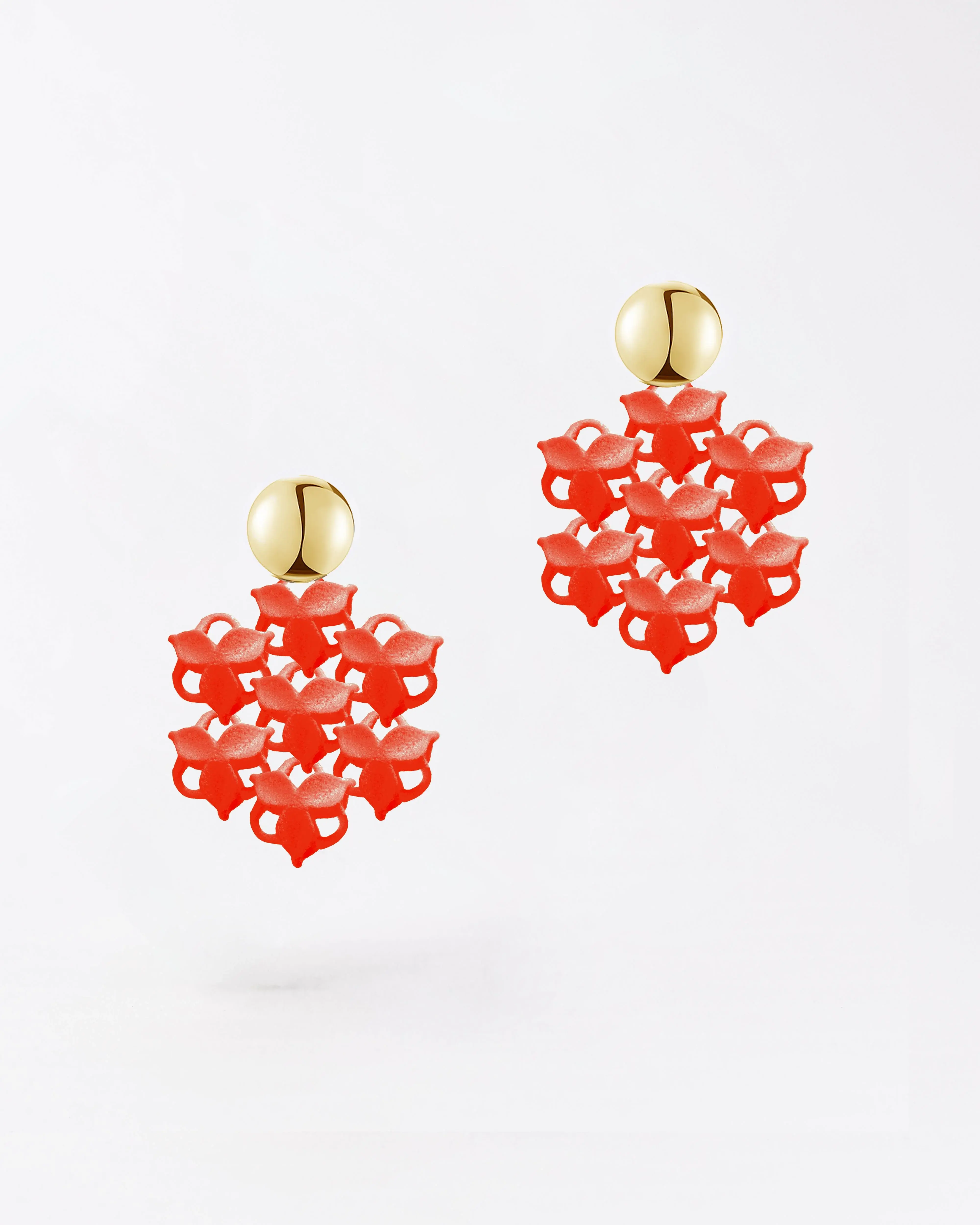 Boltenstern Fabnora Ohrringe Blossom Mini Papaya Orange by BLAHASCHMUCK WIEN