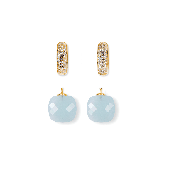 Briolett Schliff Einhänger E 50, baby bleu, 16x16mm