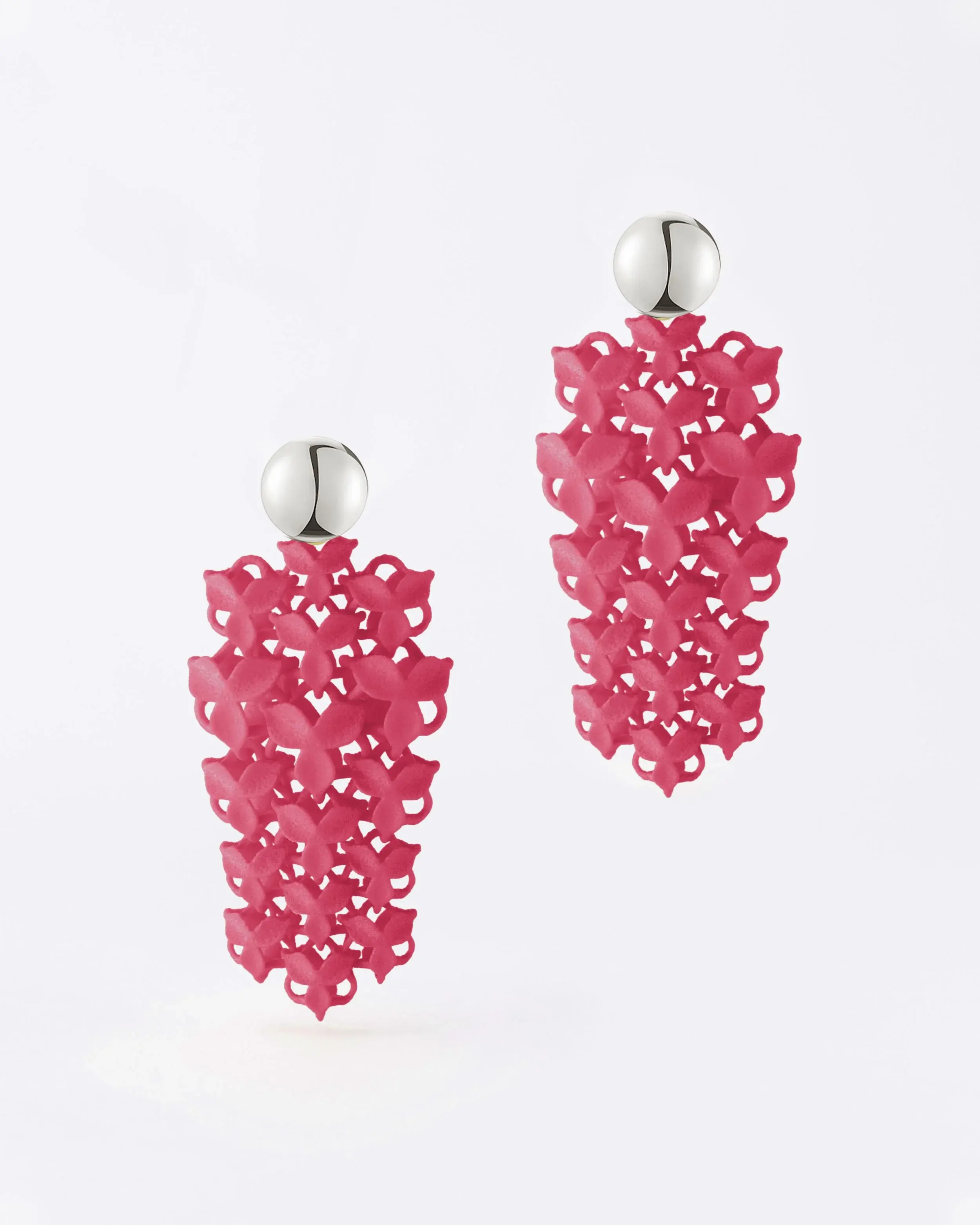 Boltenstern Fabnora Ohrringe Blossom Small Raspberry Pink by BLAHASCHMUCK WIEN