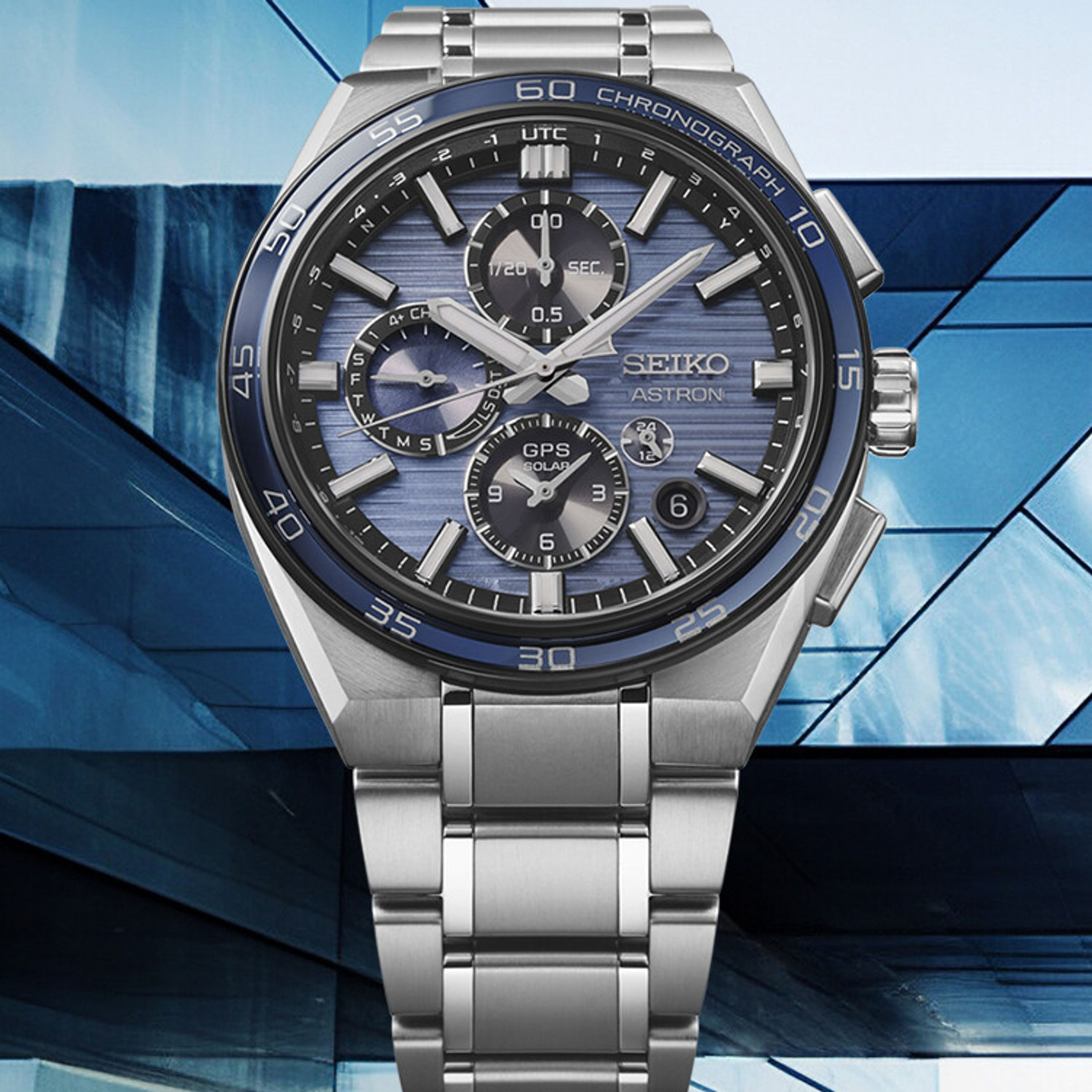 SSH175J1 | Dual Time Chronograph Ø 44 mm GPS Solar Blau Chrono