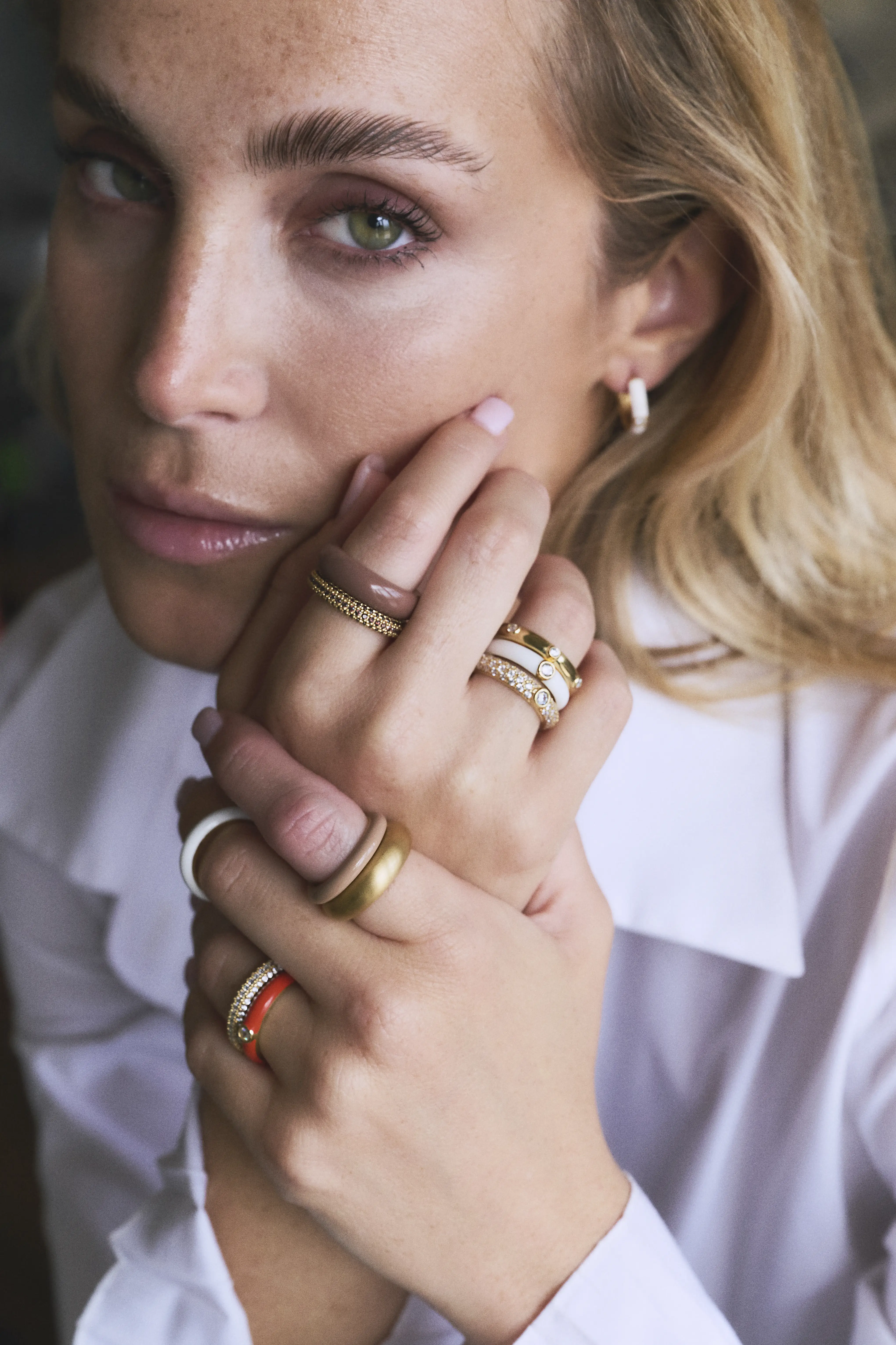 Labrioro Jewelry Easy Chic Collection Multi Stone Sterlingsilber Ring gelb vergoldet by BLAHASCHMUCK Vienna