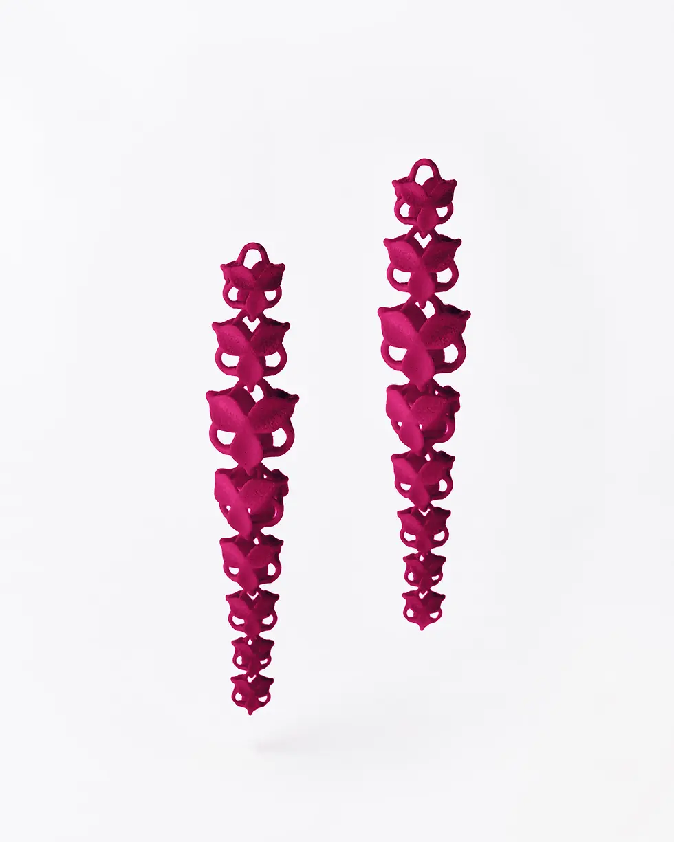 Boltenstern Fabnora Ohrringe Blossom Long Summer Wine by BLAHASCHMUCK WIEN