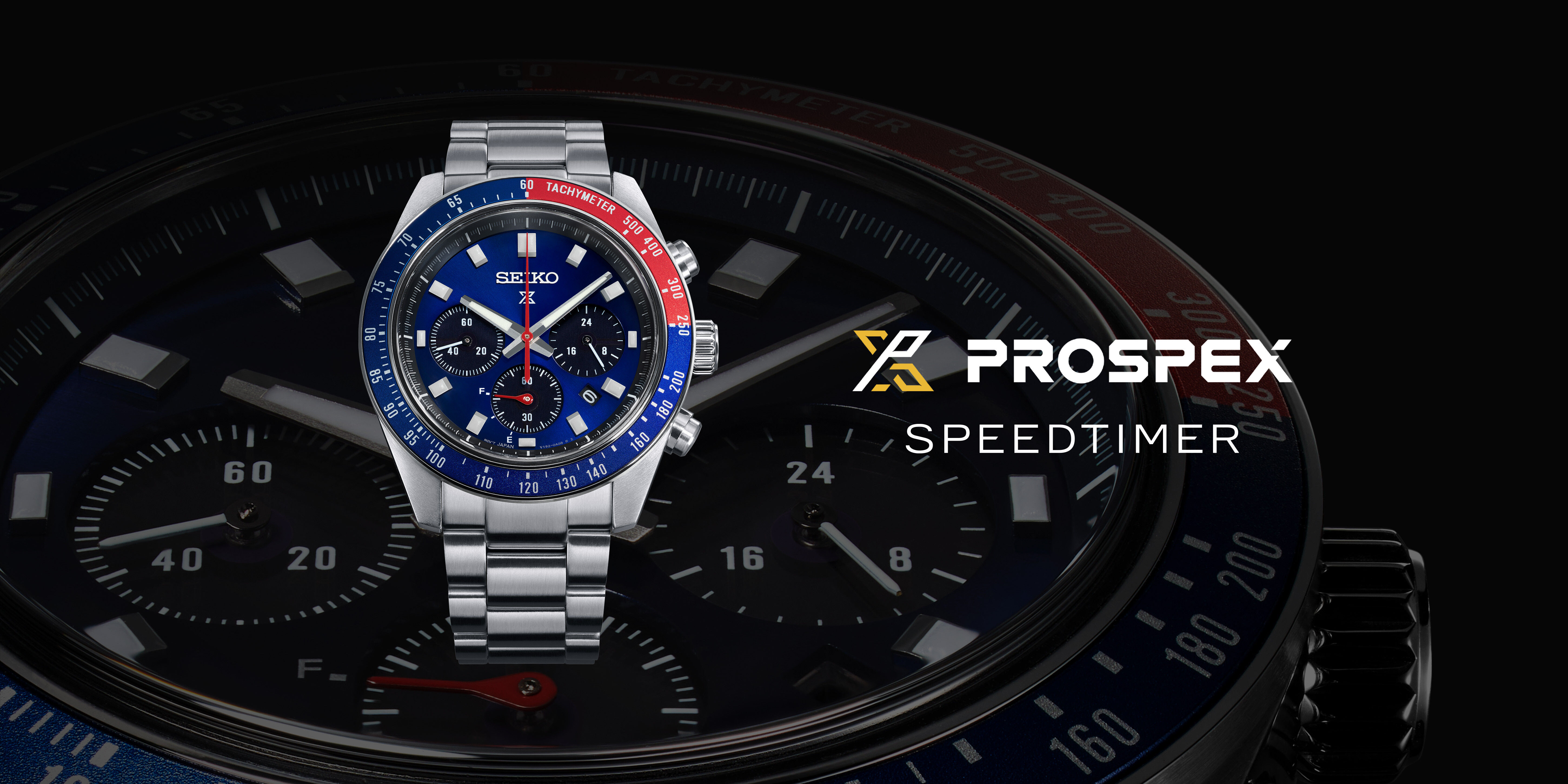 SEIKO Prospex Speedtimer Solar Chronograph SSC913P1 Solaruhr mit blauem Zifferblatt, blau-roter Tachymeterlünette, Edelstahlb