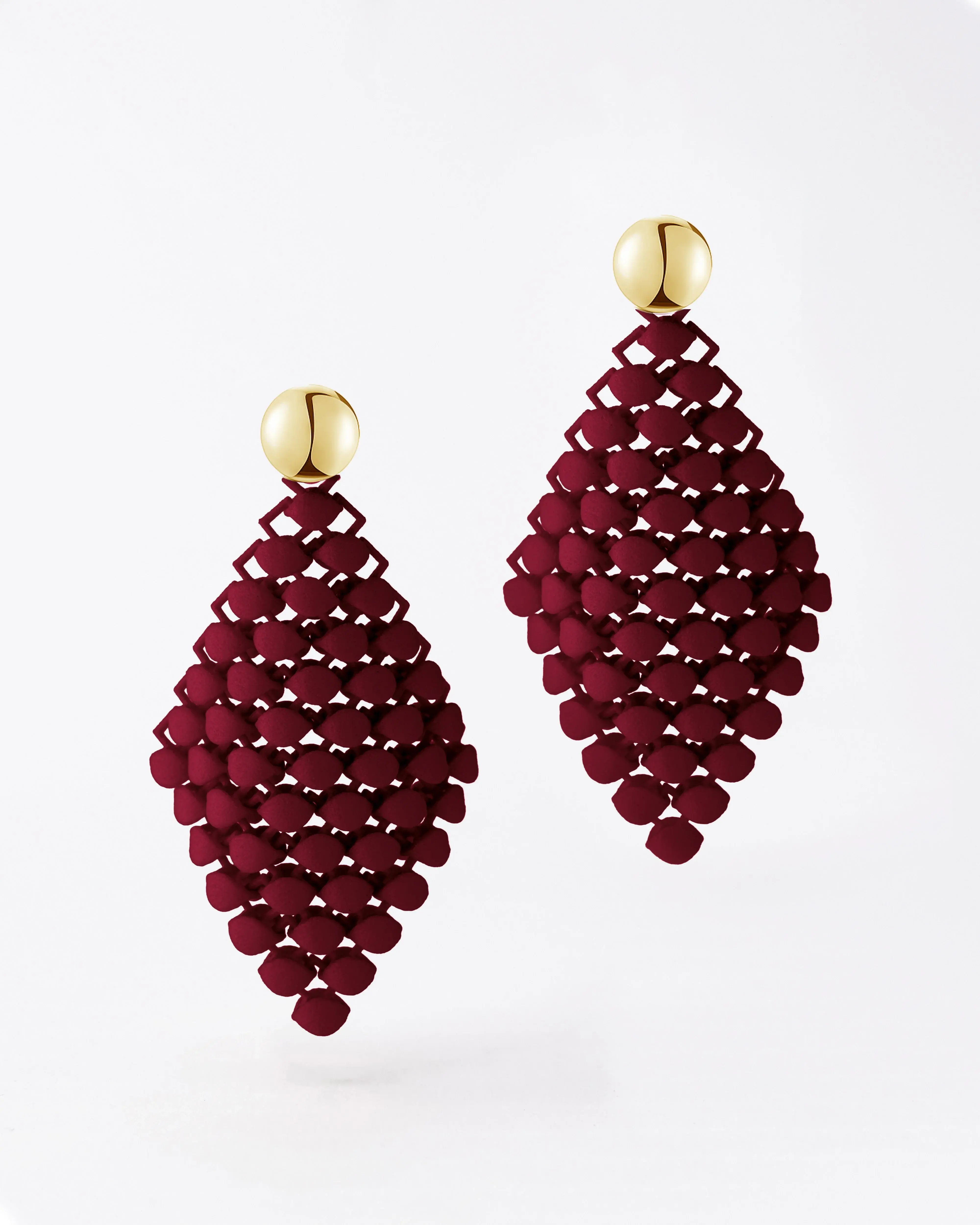 Boltenstern Fabnora Ohrringe Essence Small Bordeaux Red by BLAHASCHMUCK WIEN