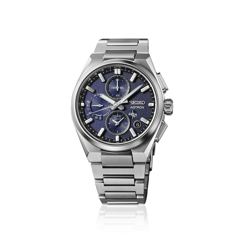 SEIKO SSH161J1 | GPS Solar Dual Time Chronograph Ø 42,0 mm Titan Blau