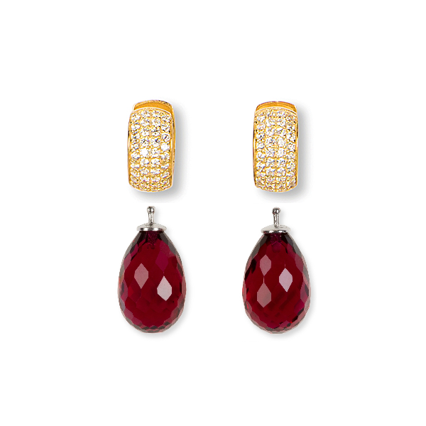 Briolette-Tropfen 17x11mm Einhängerpaar, fuchsia