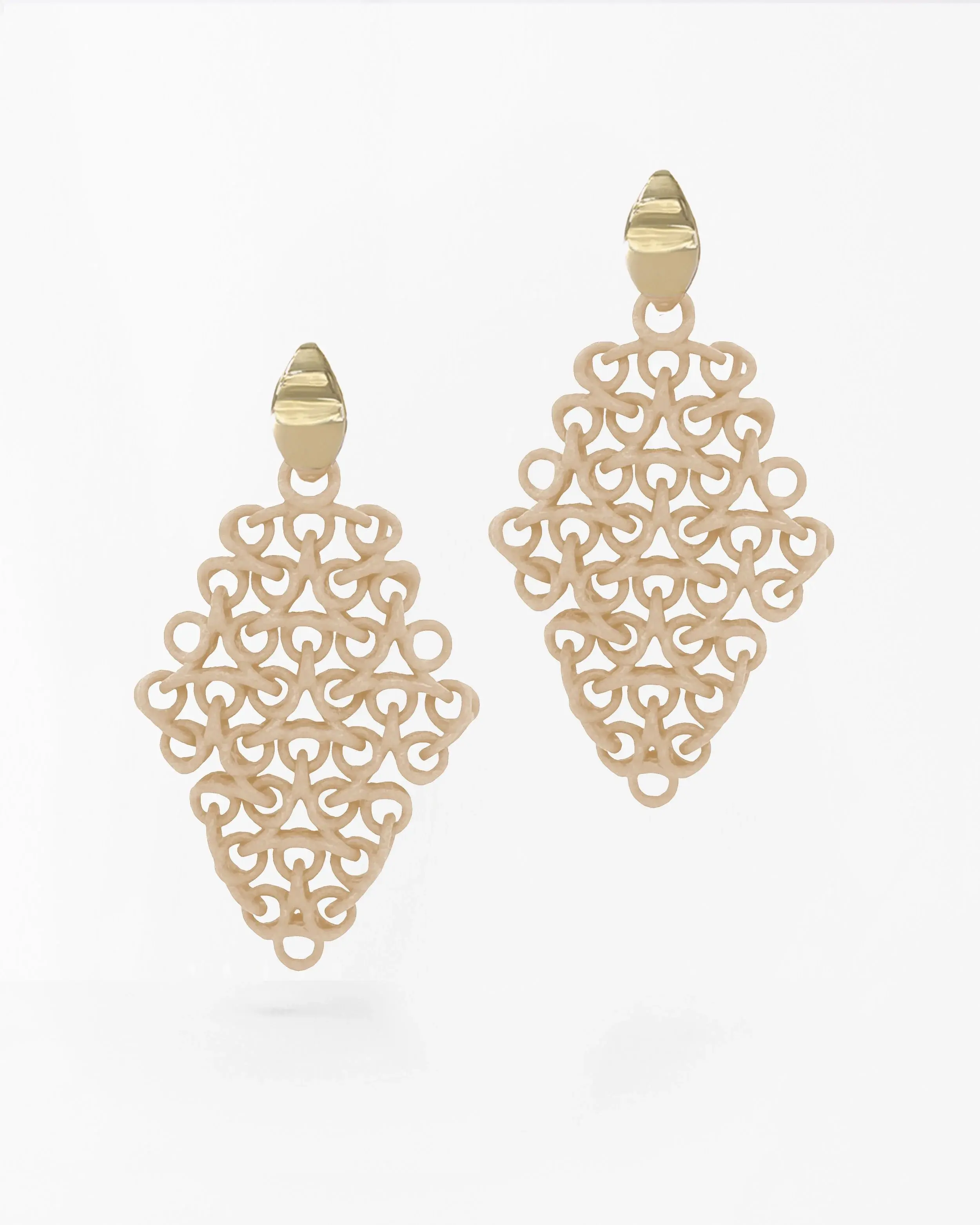 Boltenstern Fabnora Ohrringe RONDO Classic Beige by BLAHASCHMUCK WIEN