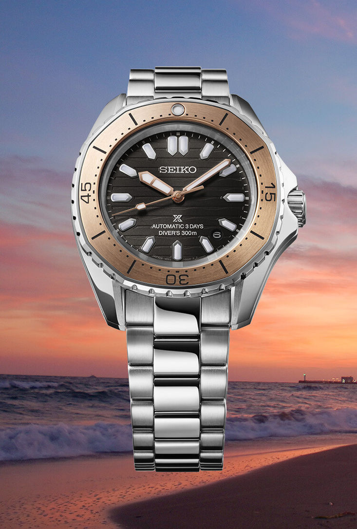 SEIKO Prospex SPB485J1 Automatic Diver’s mit schwarzem Zifferblatt, bronzefarbener Taucherlünette und Edelstahlband