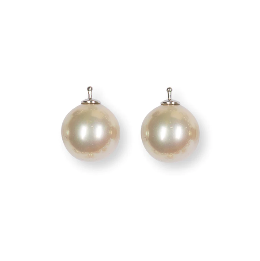 Perle, 14mm - Einhängerpaar, puder