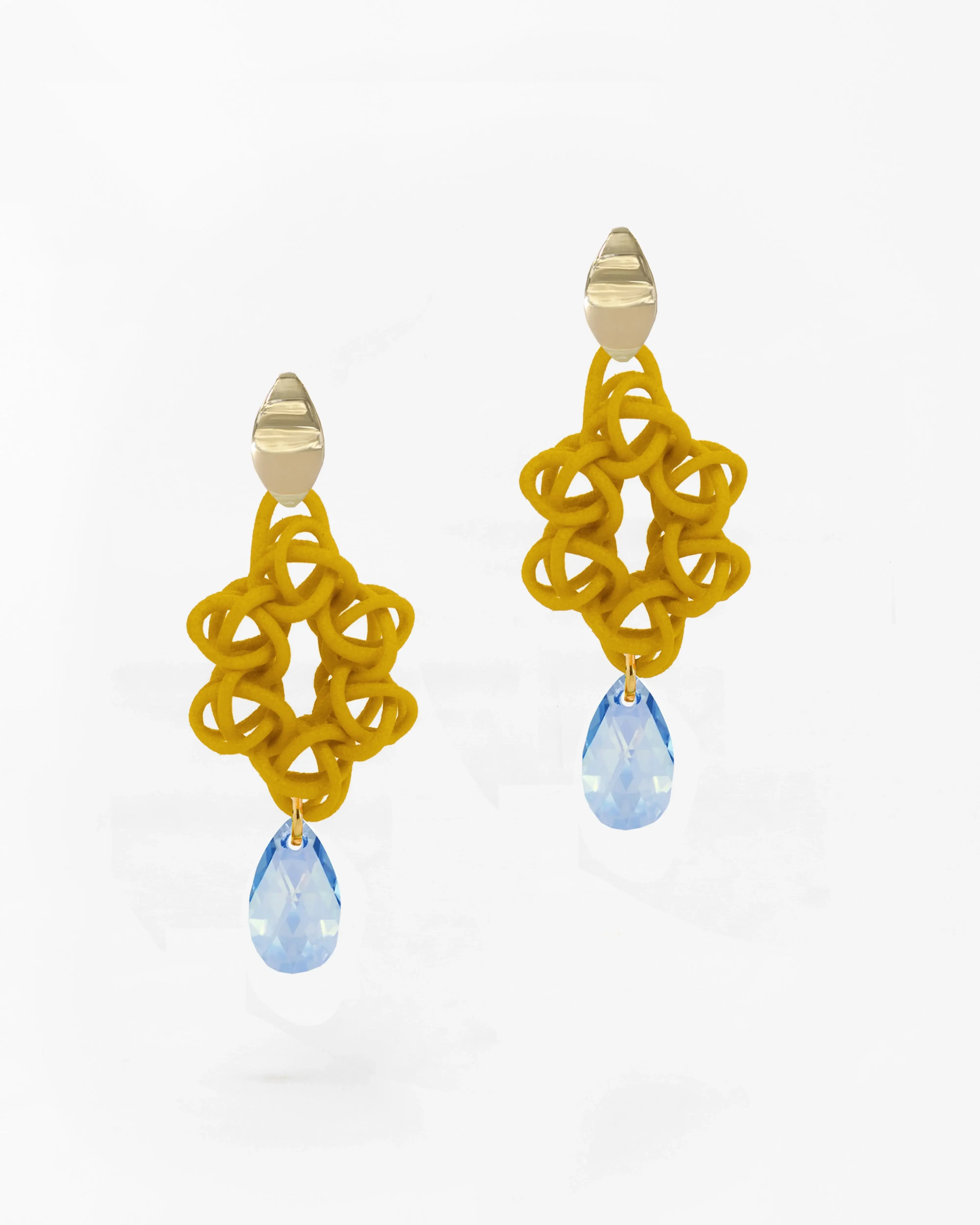 Boltenstern Fabnora Ohrringe Cosmos Mustard Yellow by BLAHASCHMUCK WIEN