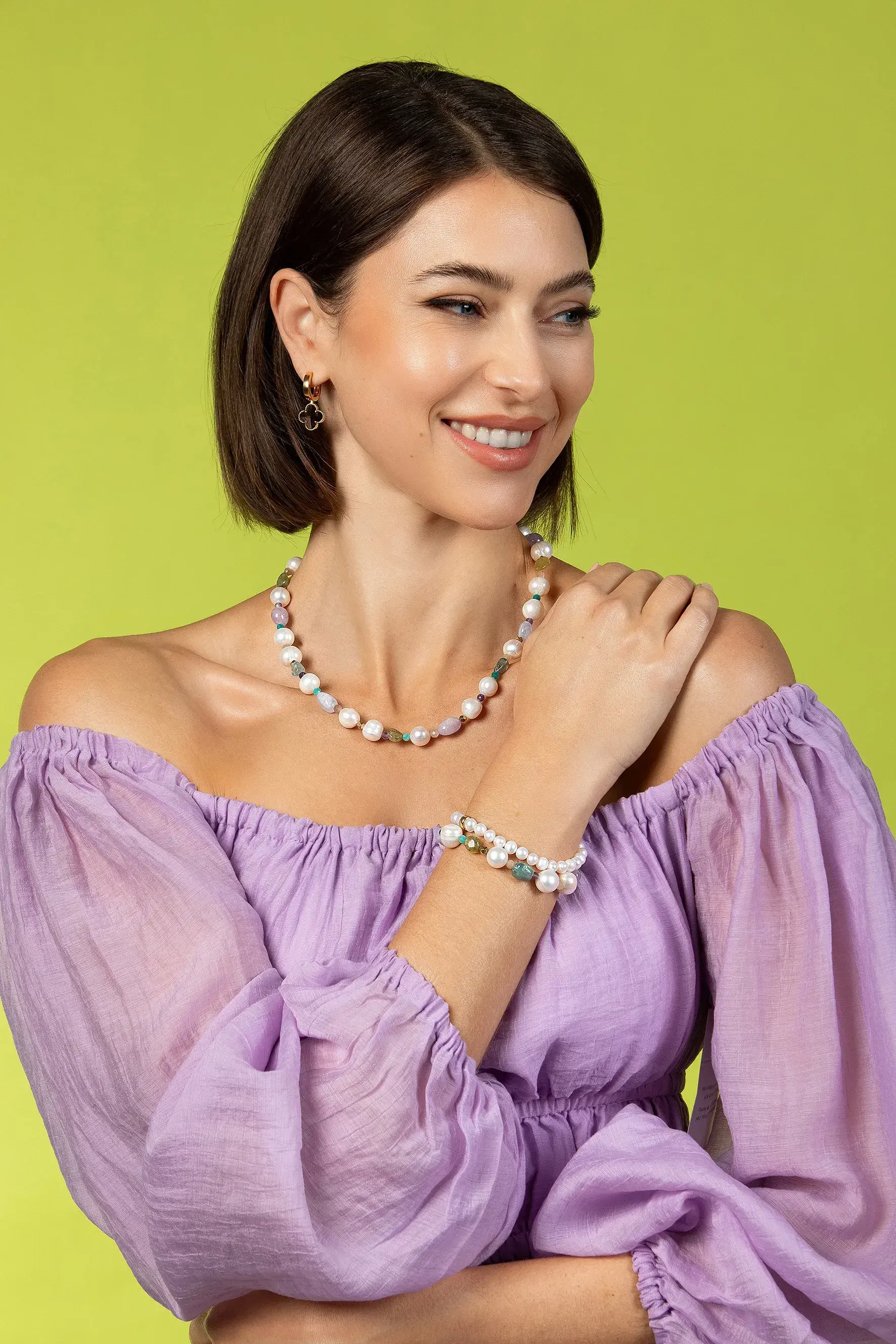 Heide Heinzendorff Signature Quatrefoil Glas facet Kleeblatt Einhänger 14mm by BLAHASCHMUCK Vienna