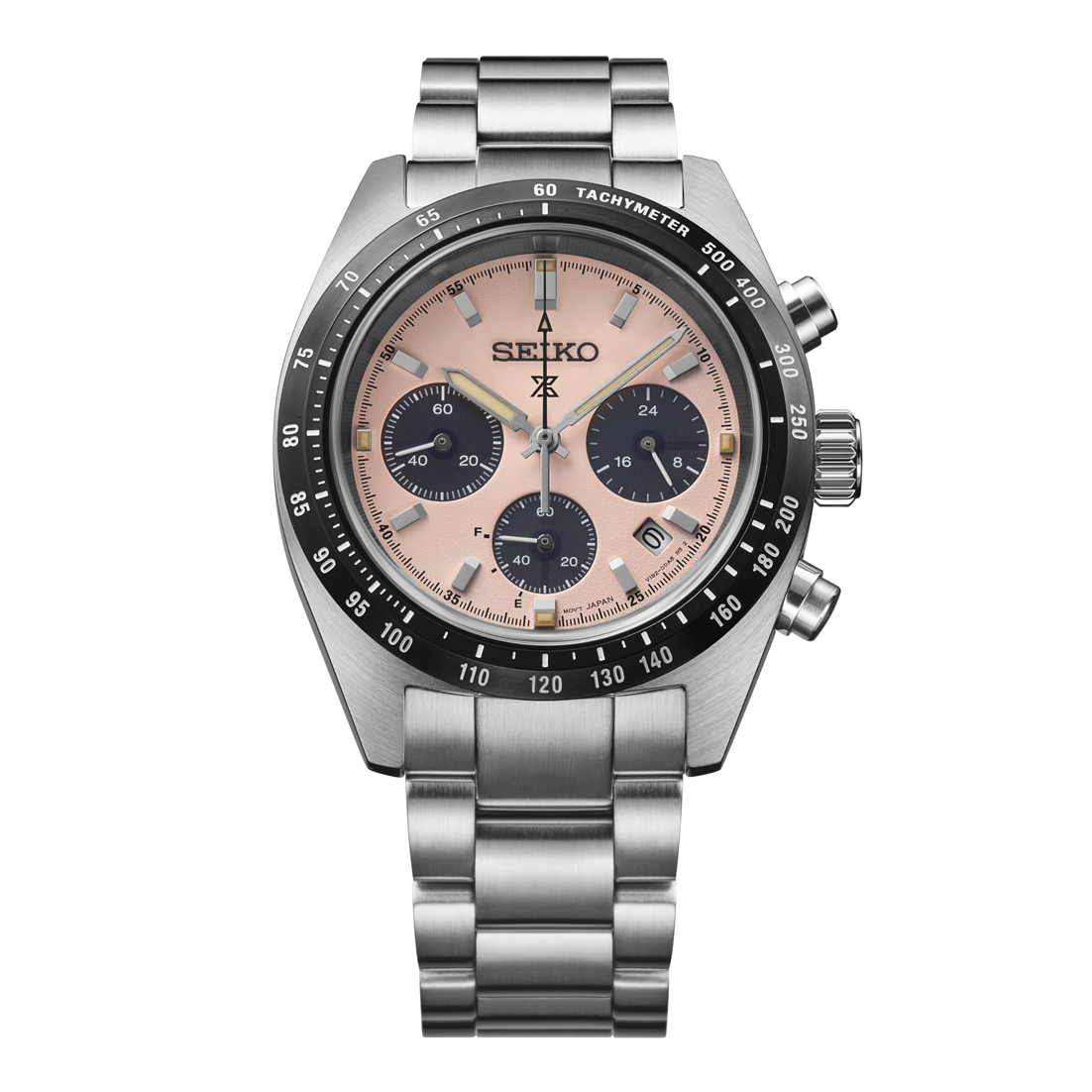 SEIKO Prospex Speedtimer Solar Chronograph SSC963P1 Solaruhr mit roséfarbenem Zifferblatt, dunklen Chronographen-Anzeigen, sc