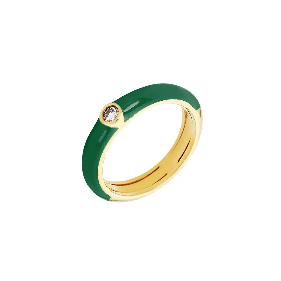 Labrioro Easy Chic Emaille Ringe Verde Pino - Pinien Grün by BLAHASCHMUCK Vienna