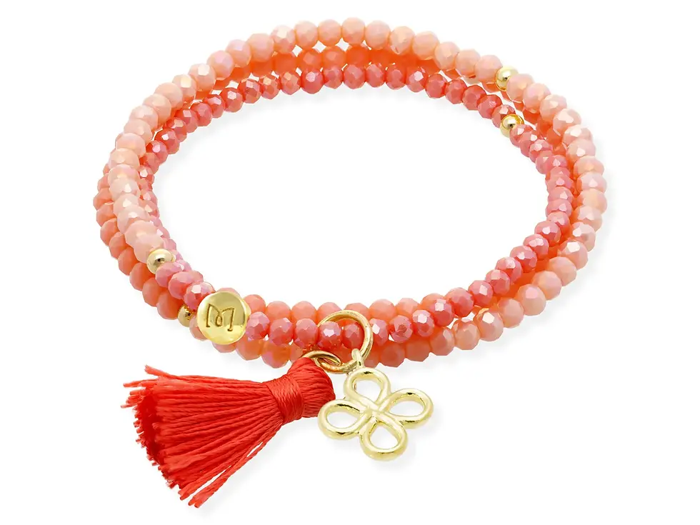 Marina Garcia Bracelet ZEN SALMON mit Glücksklee by BLAHASCHMUCK Vienna