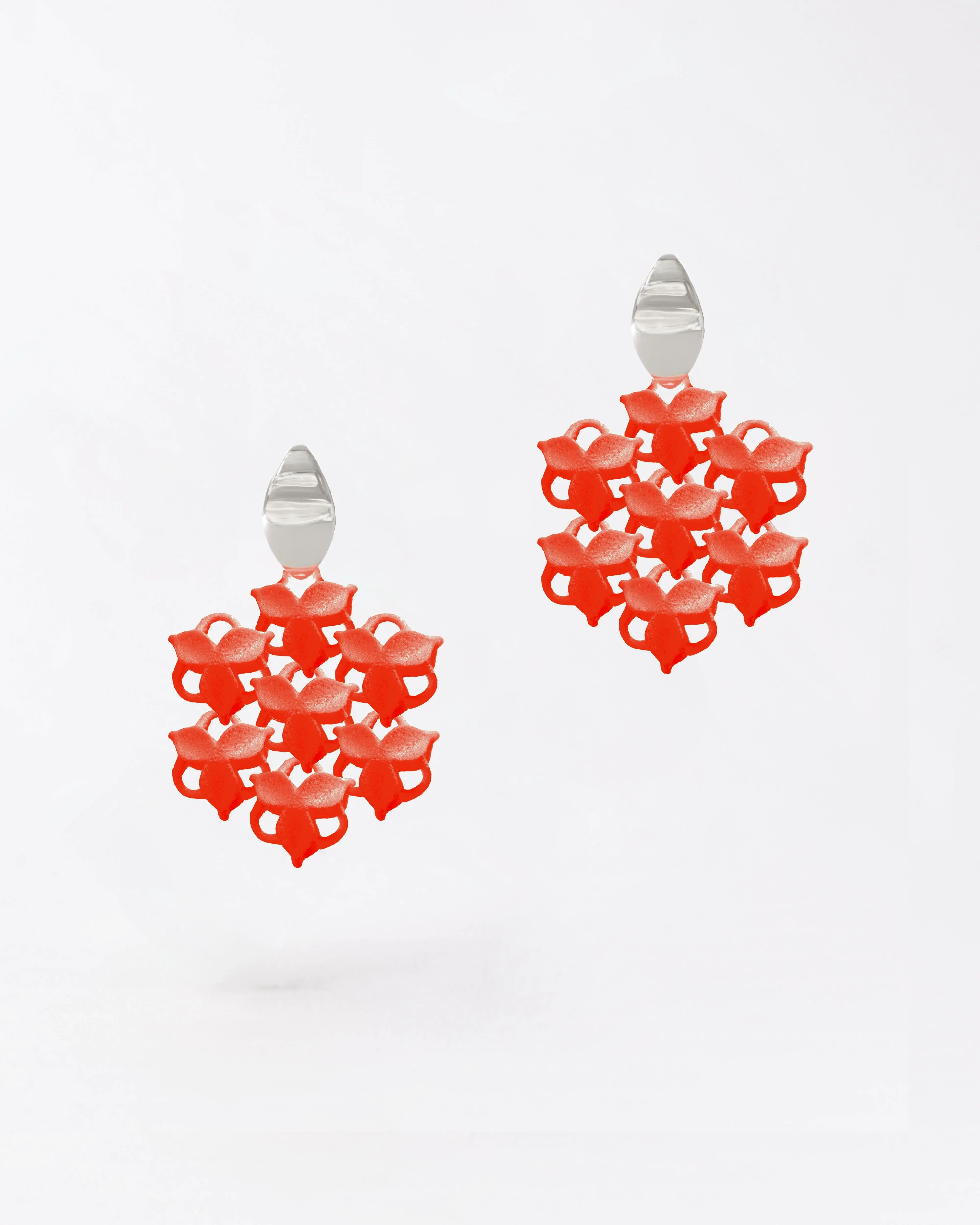 Boltenstern Fabnora Ohrringe Blossom Mini Papaya Orange by BLAHASCHMUCK WIEN