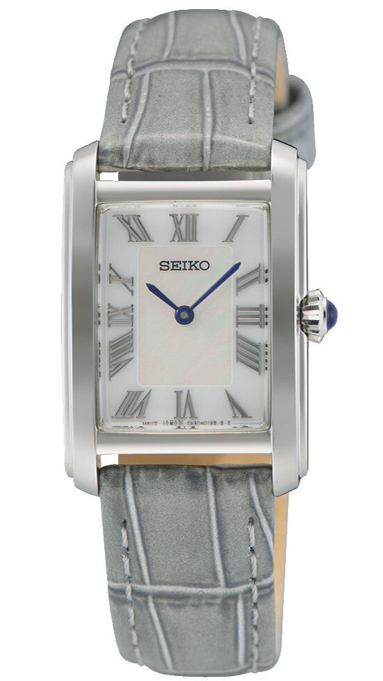 SEIKO SWR099P1 | Quartz Rechteck 22,2 x 33,1 mm Perlmutt Grau