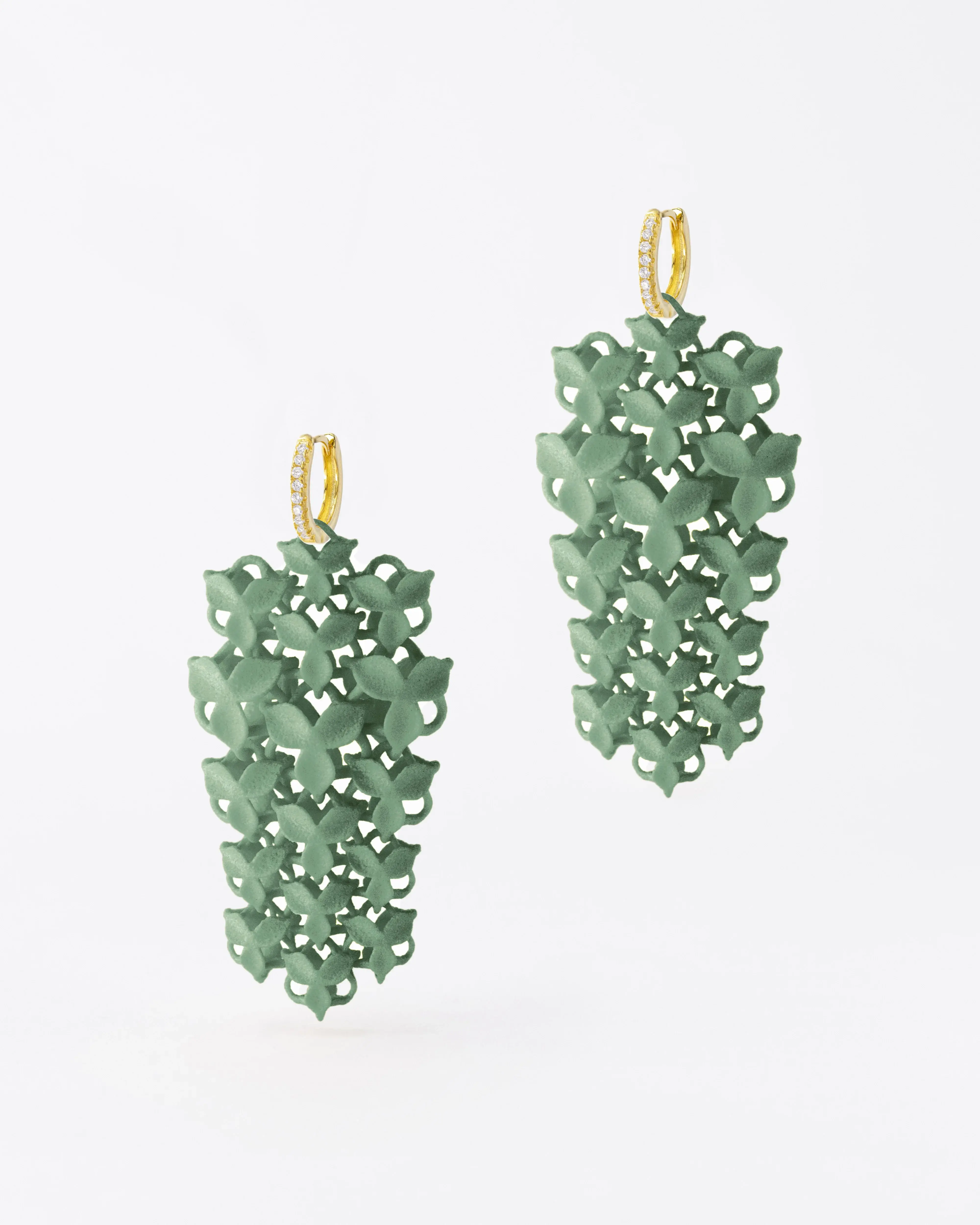 Boltenstern Fabnora Ohrringe Blossom Small Sage Green by BLAHASCHMUCK WIEN