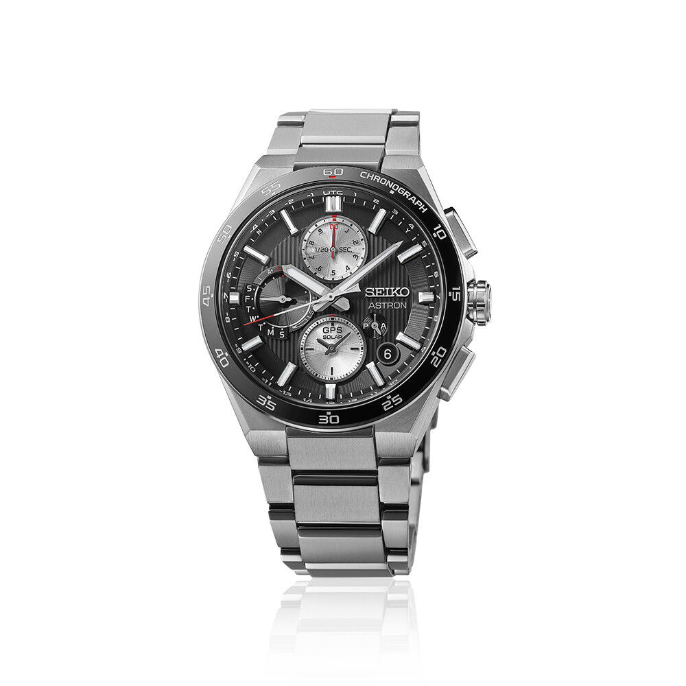 SEIKO ASTRON SSH151J1 | GPS Solar Dual Time Chronograph Ø 43,3 mm Titan Dunkelblau-Schwarz