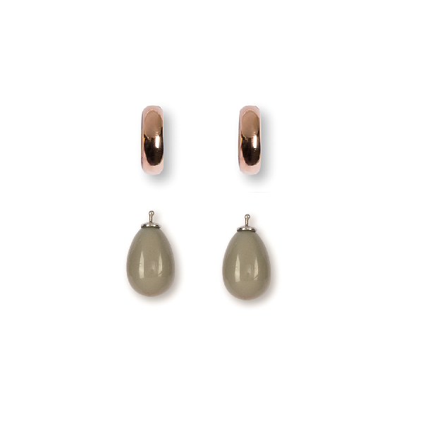 Quarztropfen, grau, 16mm