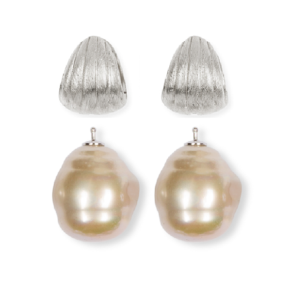 Barockperle, 20mm - Einhängerpaar, puder
