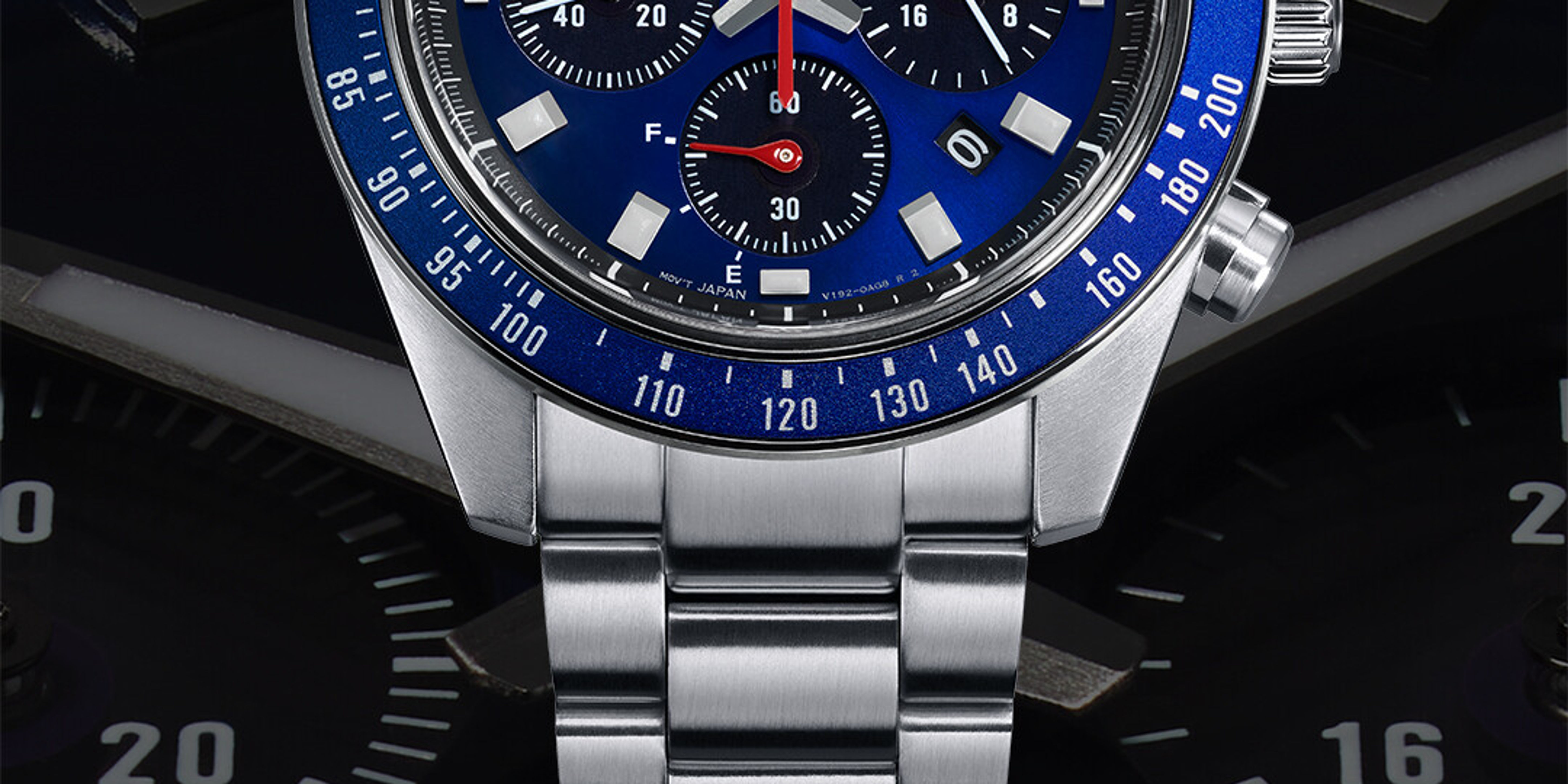 SEIKO Prospex Speedtimer Solar Chronograph SSC913P1 Solaruhr mit blauem Zifferblatt, blau-roter Tachymeterlünette, Edelstahlb