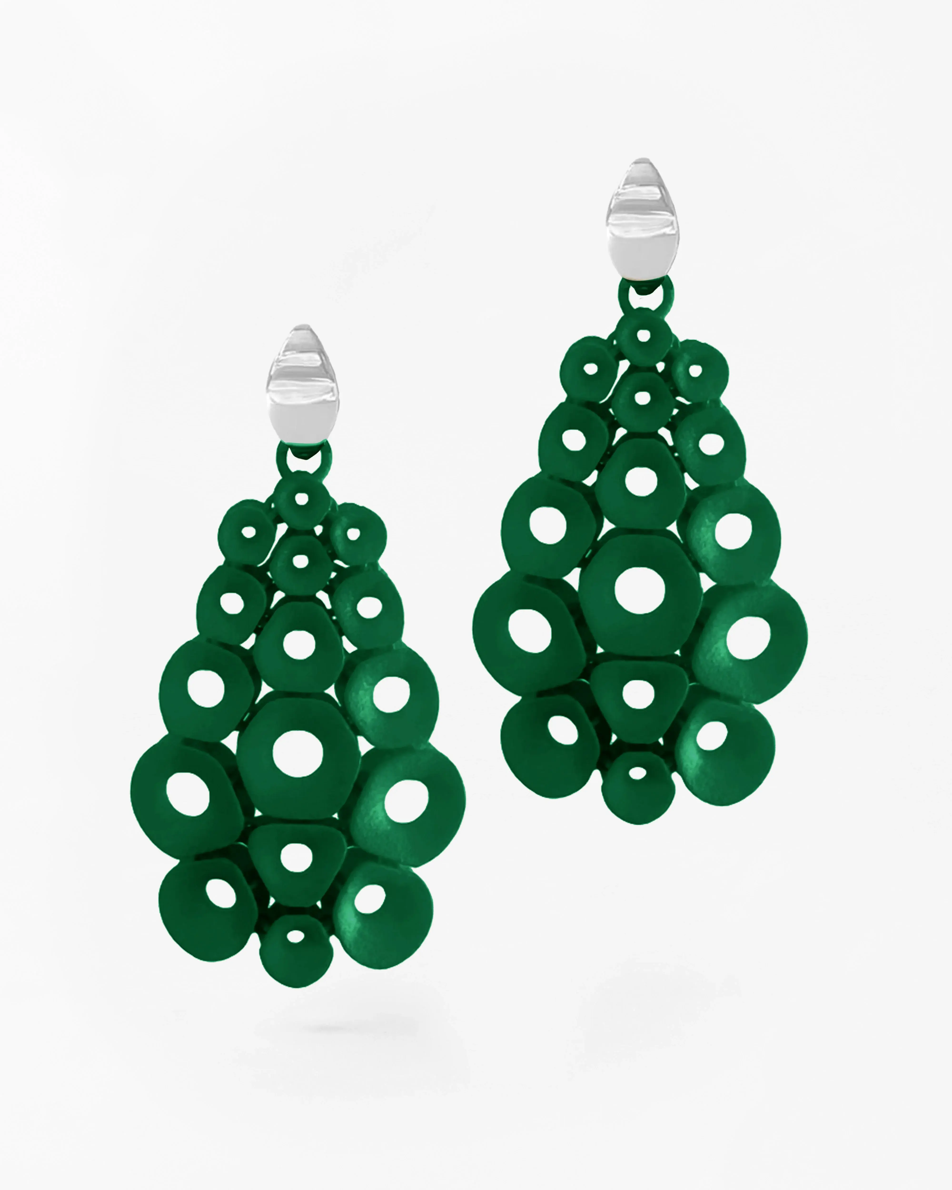 Boltenstern Fabnora Ohrringe Coral Forest Green by BLAHASCHMUCK WIEN