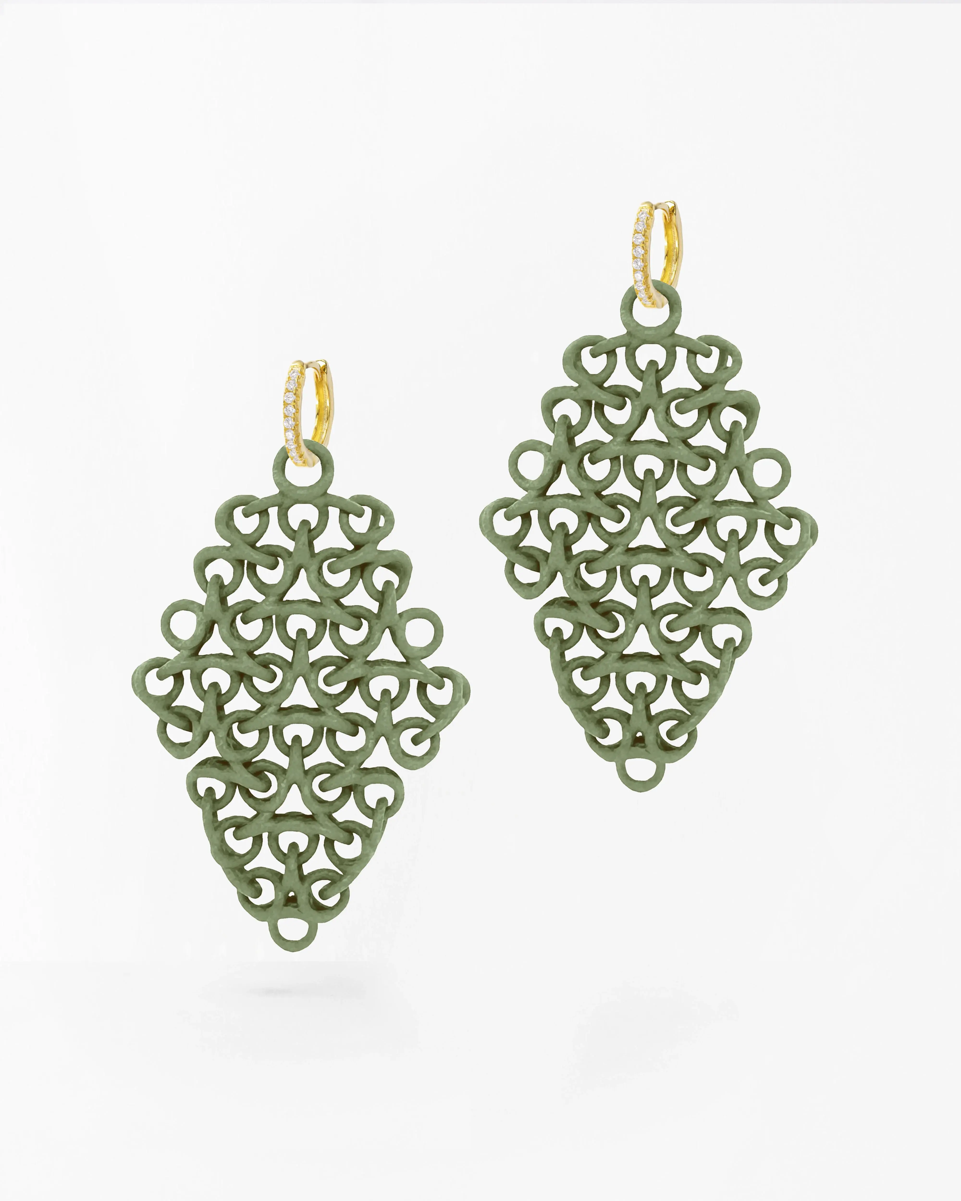 Boltenstern Fabnora Rondo Ohrringe Olive Green by BLAHASCHMUCK WIEN