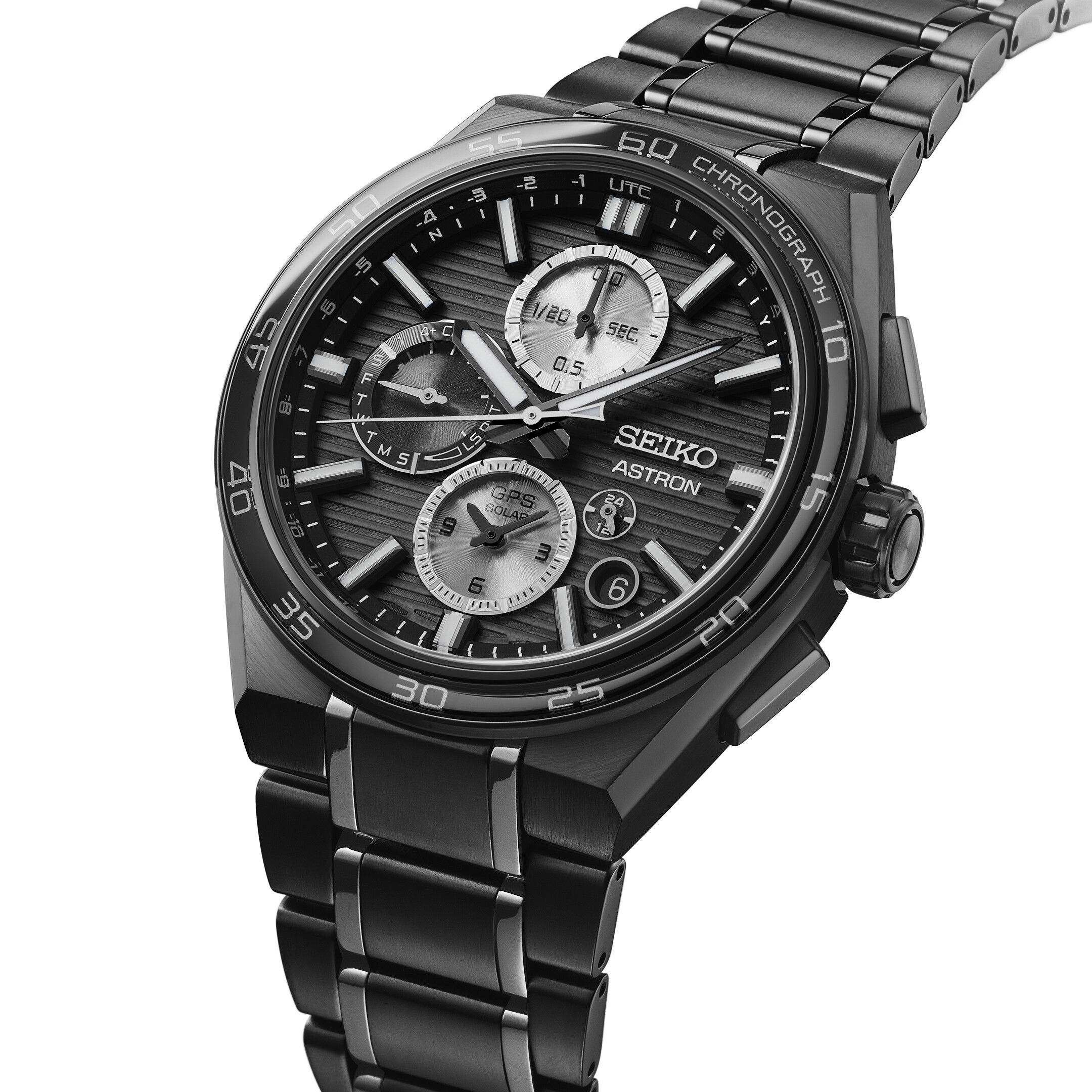 SEIKO ASTRON SSH179J1 | GPS Solar Dual Time Chronograph Ø 44,1 mm Titan Schwarz