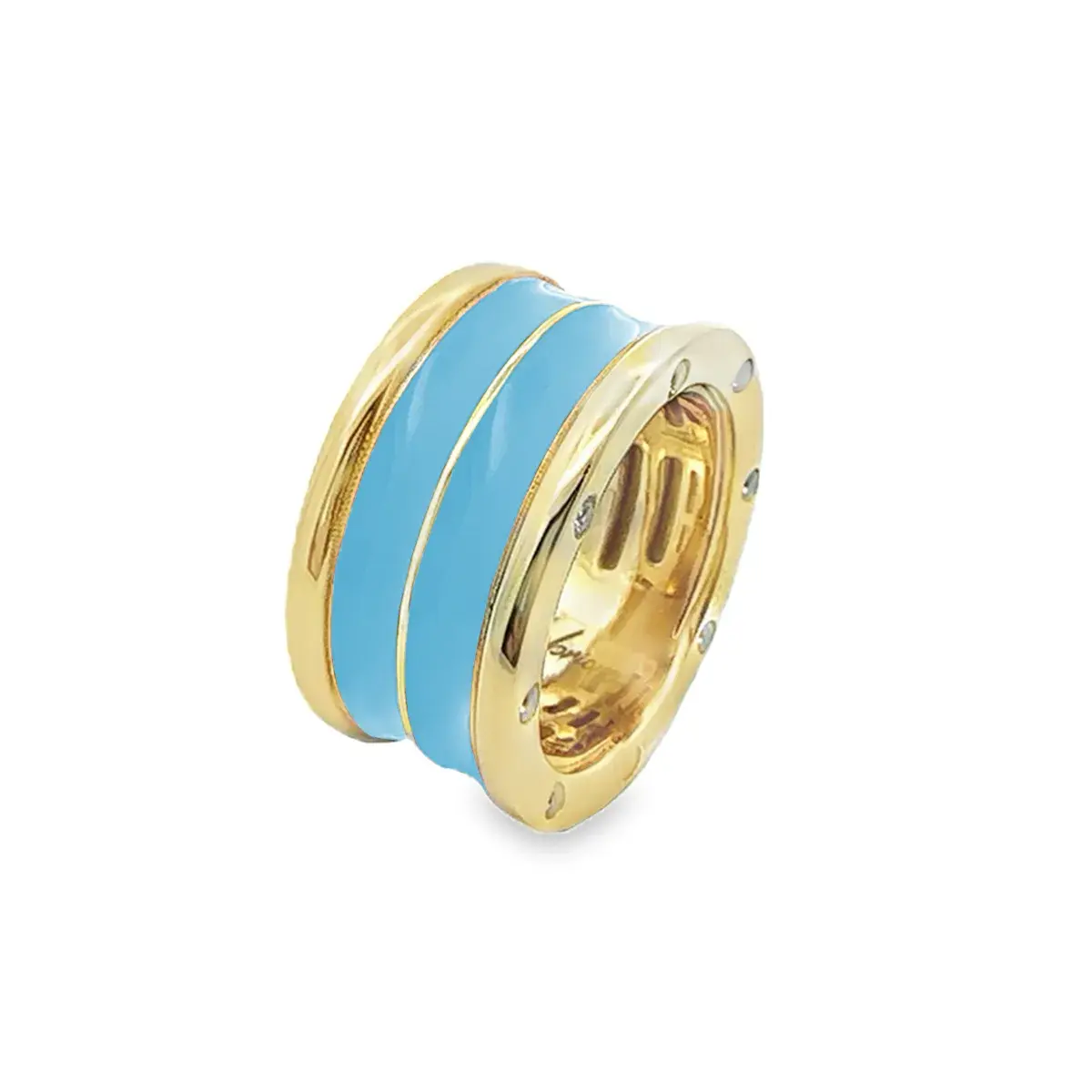 Labrioro Double Line Collection Ring Azzuro Azurblau by Blahaschmuck Vienna