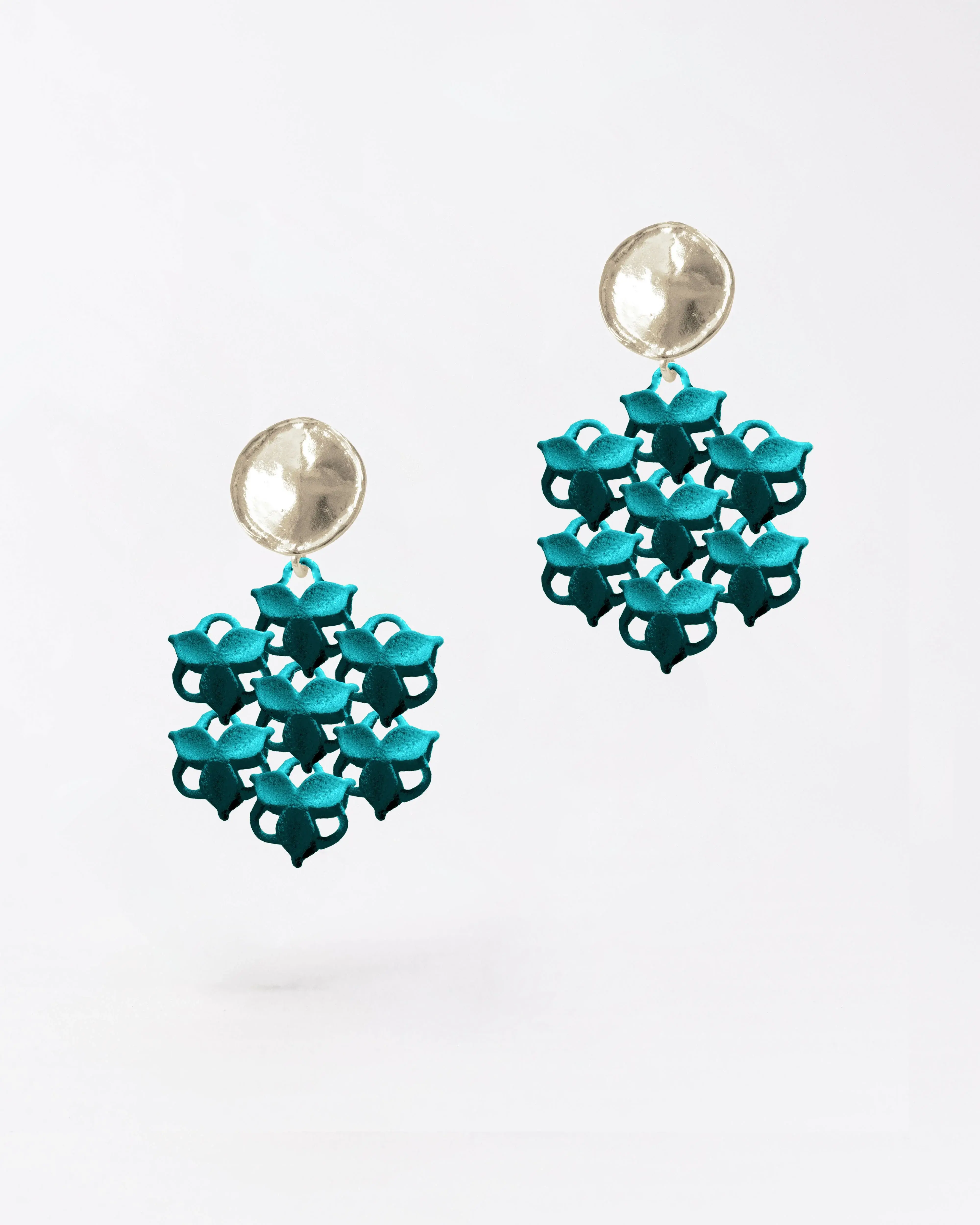 Boltenstern Fabnora Ohrringe Blossom Mini Harbor Blue by BLAHASCHMUCK WIEN