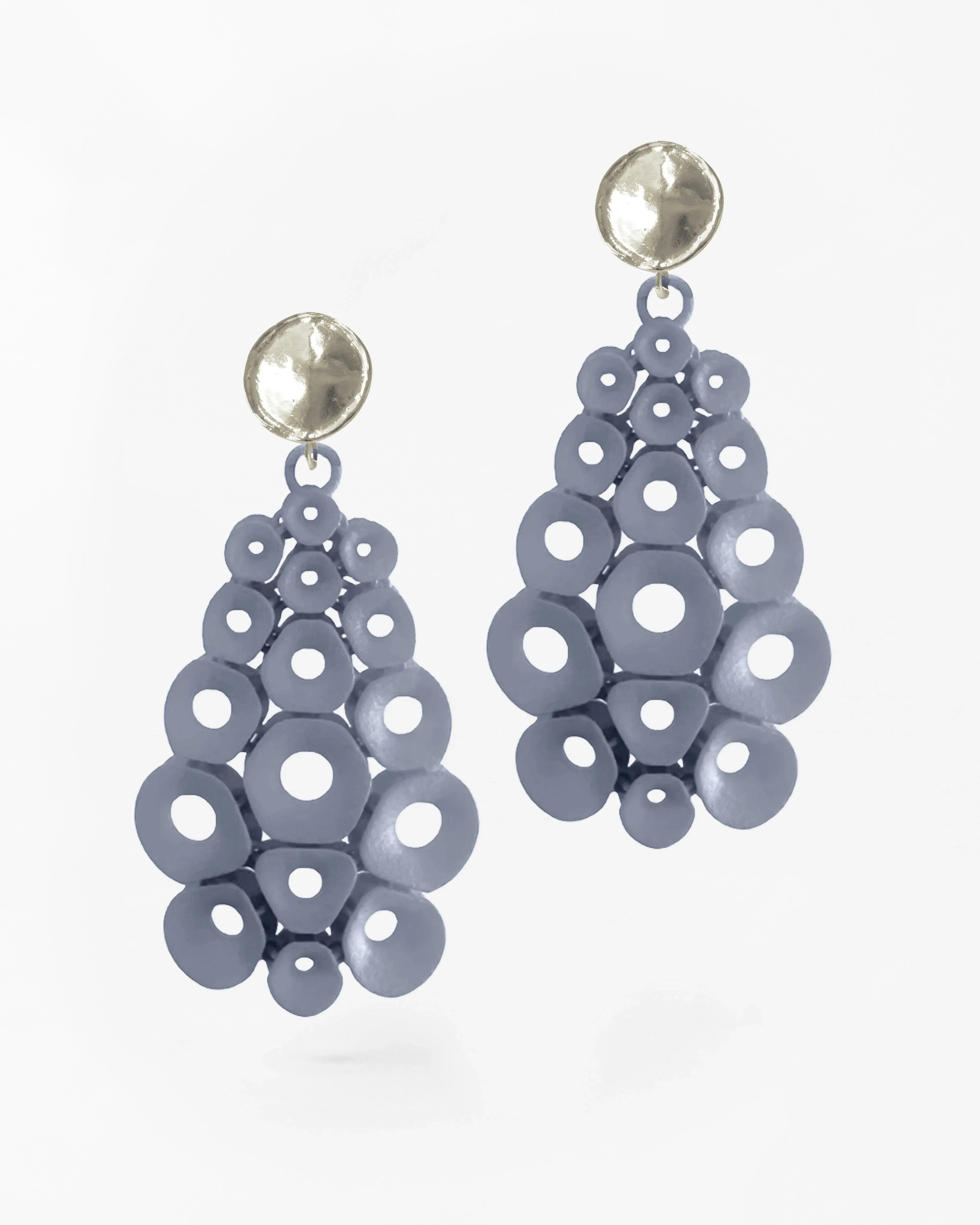 Boltenstern Fabnora Ohrringe Coral  Cool Grey by BLAHASCHMUCK WIEN