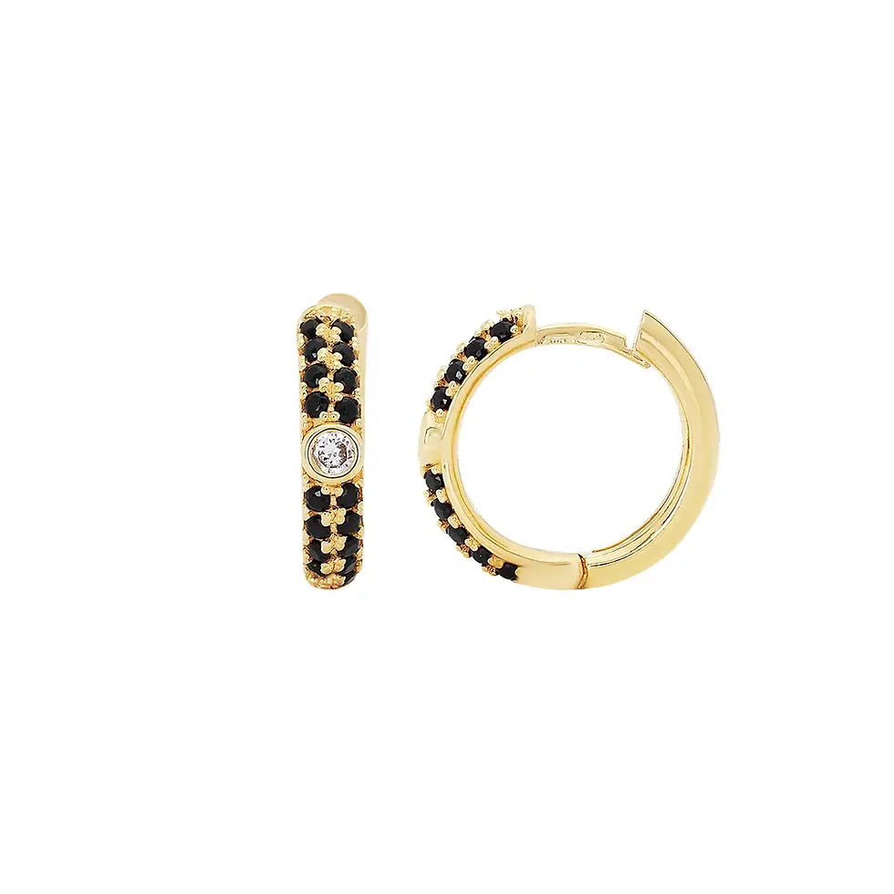 Labrioro Jewelry Easy Chic Collection Creole Pavé Neri Schwarz by BLAHASCHMUCK Vienna