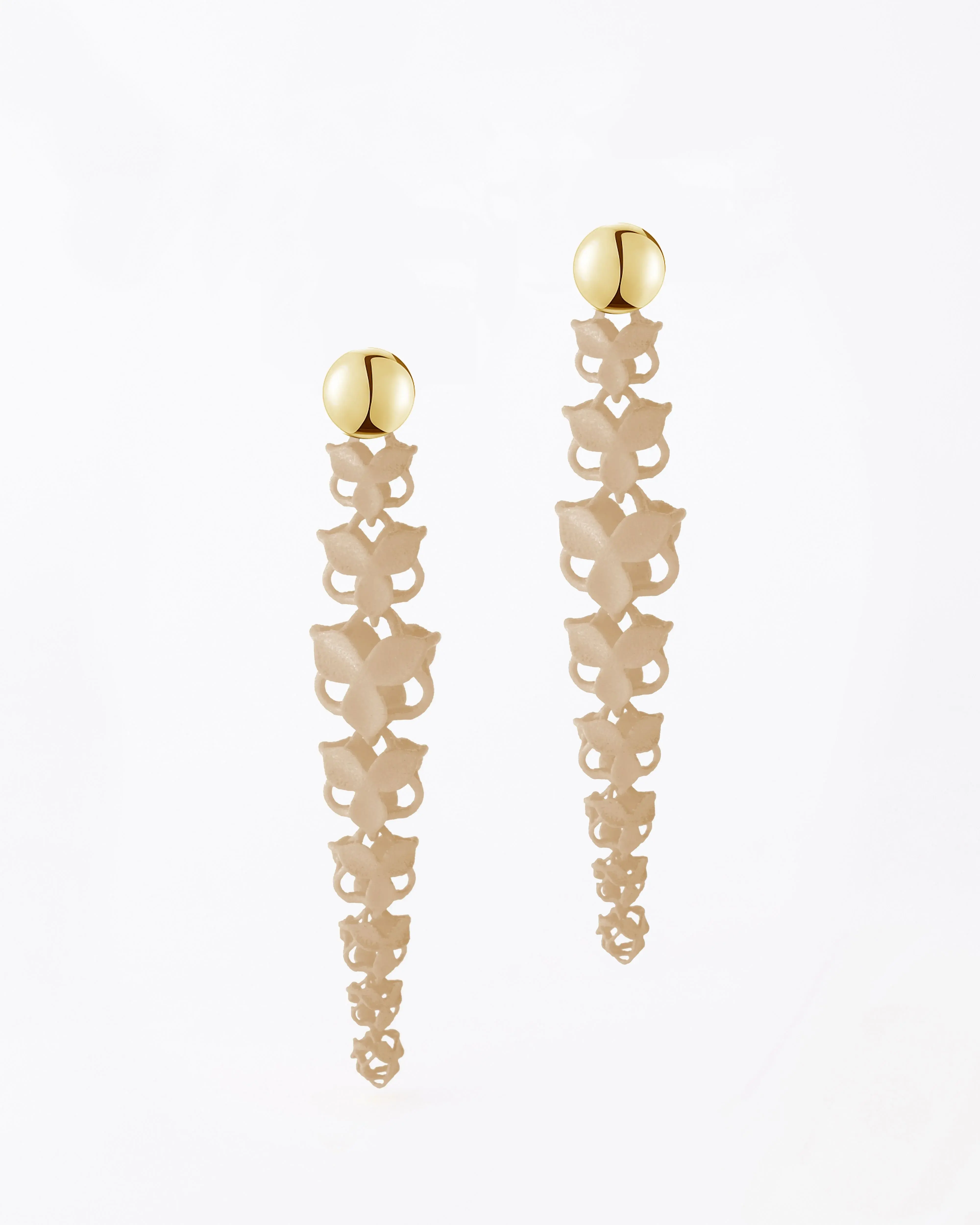 Boltenstern Fabnora Ohrringe Blossom Long Classic Beige by BLAHASCHMUCK WIEN 1010