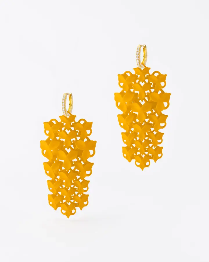 Boltenstern Fabnora Ohrringe Blossom Small Sunflower Yellow by BLAHASCHMUCK WIEN 1010