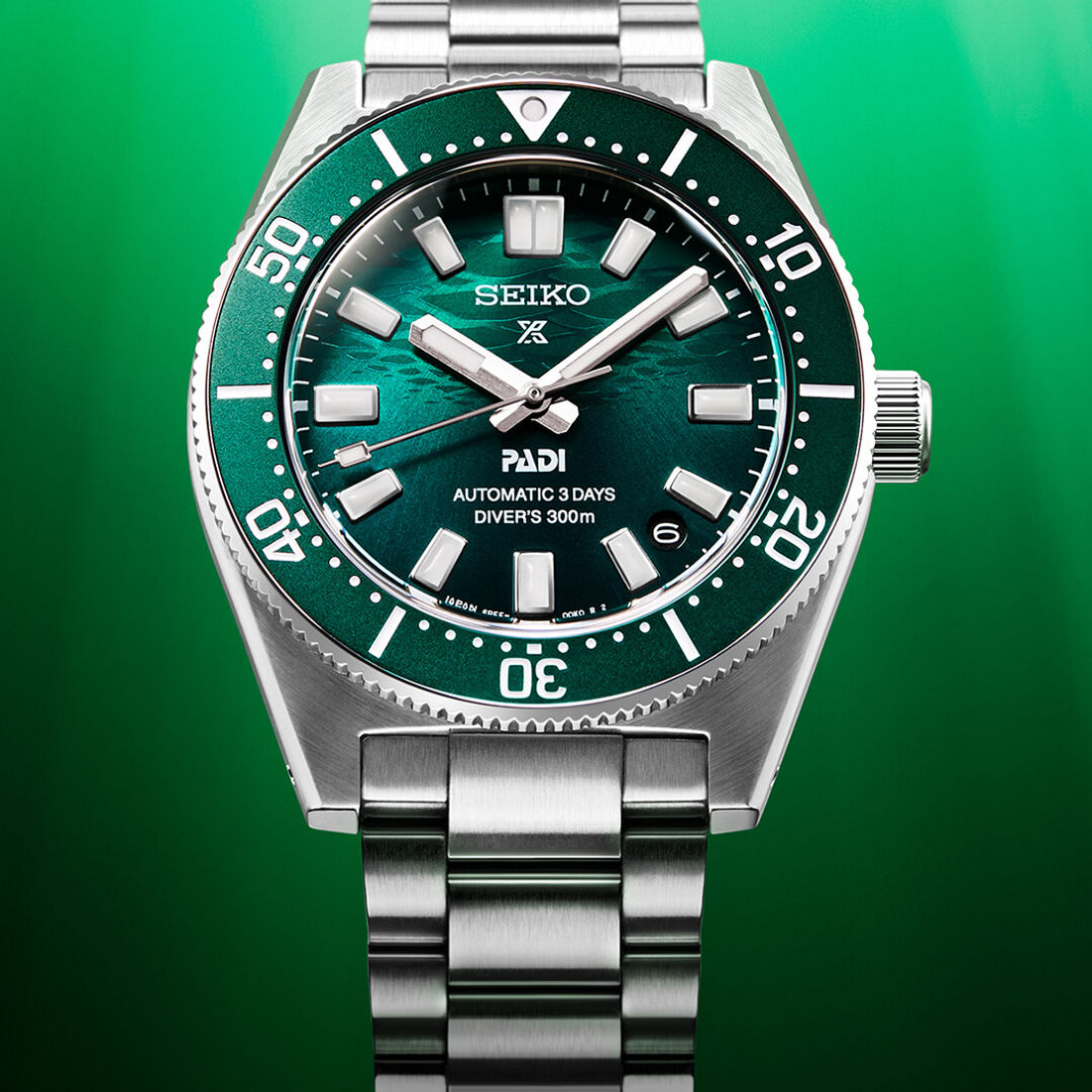 SEIKO Prospex Sea 1965 Heritage Automatic Diver’s SPB501J1 PADI Special Edition Automatikuhr mit grünem Zifferblatt, grüner T