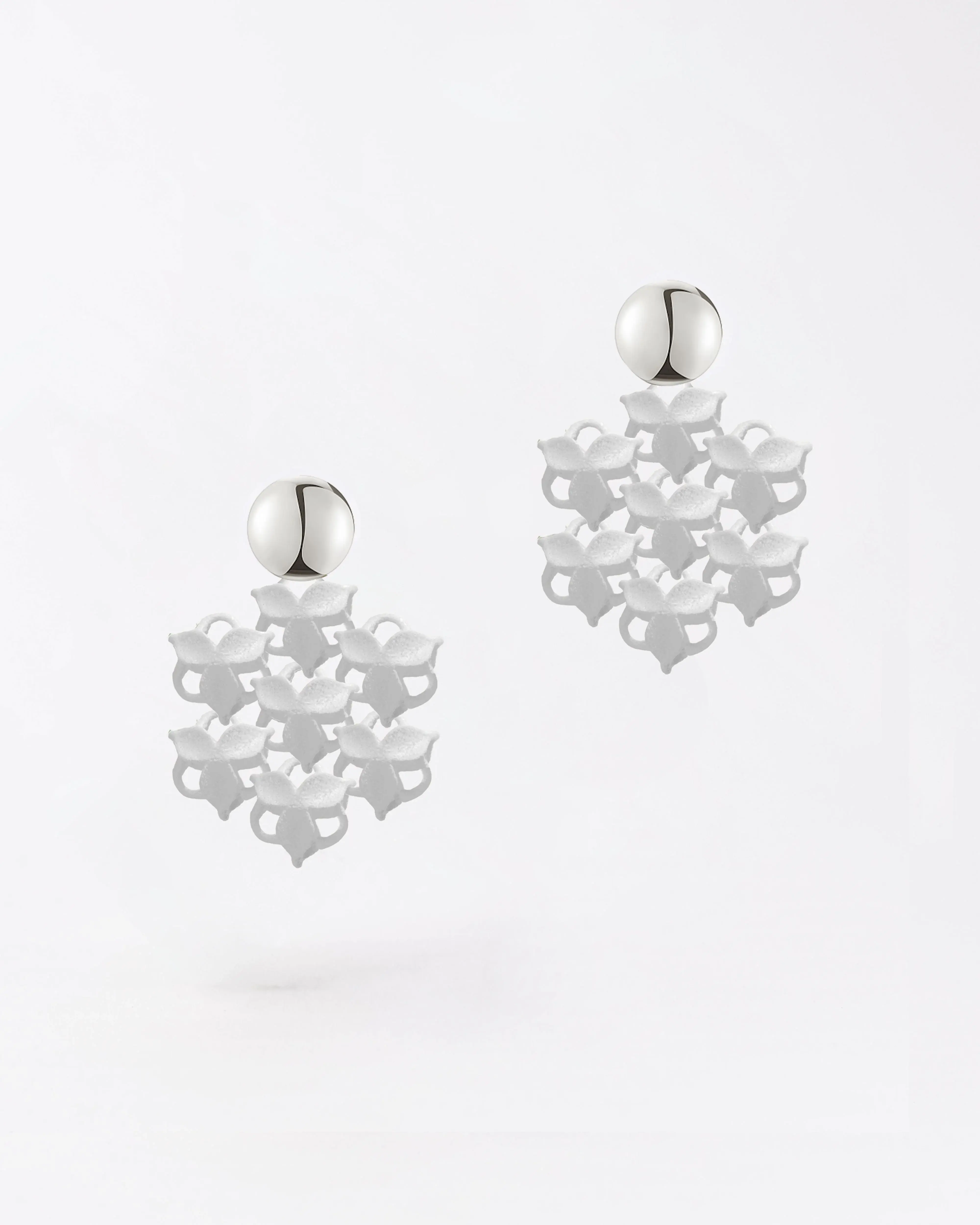 Boltenstern Fabnora Ohrringe Blossom Mini Cotton White by BLAHASCHMUCK WIEN 1010