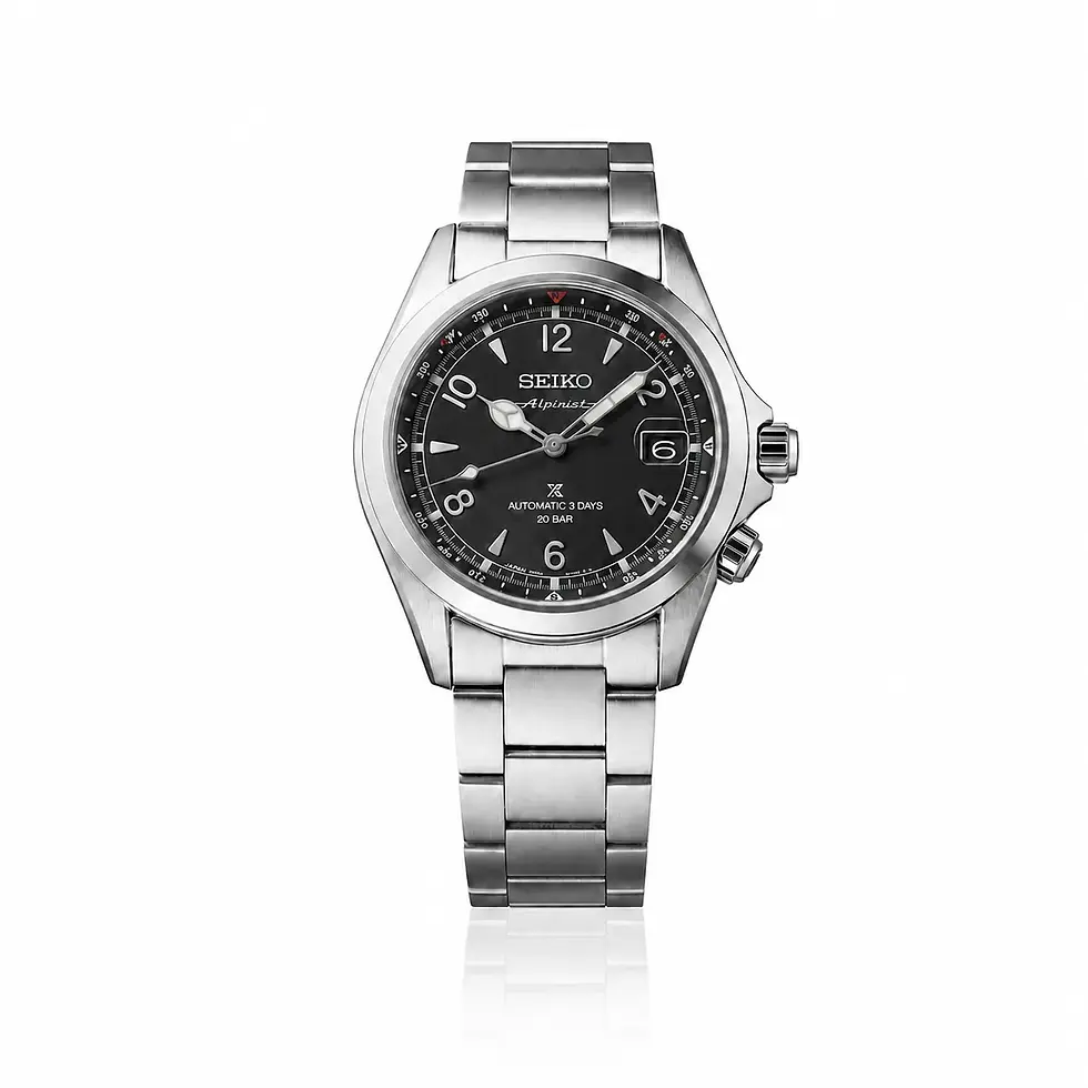 SEIKO Prospex Land Automatic Alpinist SPB505J1 Automatikuhr mit dunklem Zifferblatt, Edelstahlband, innenliegendem Kompassrin