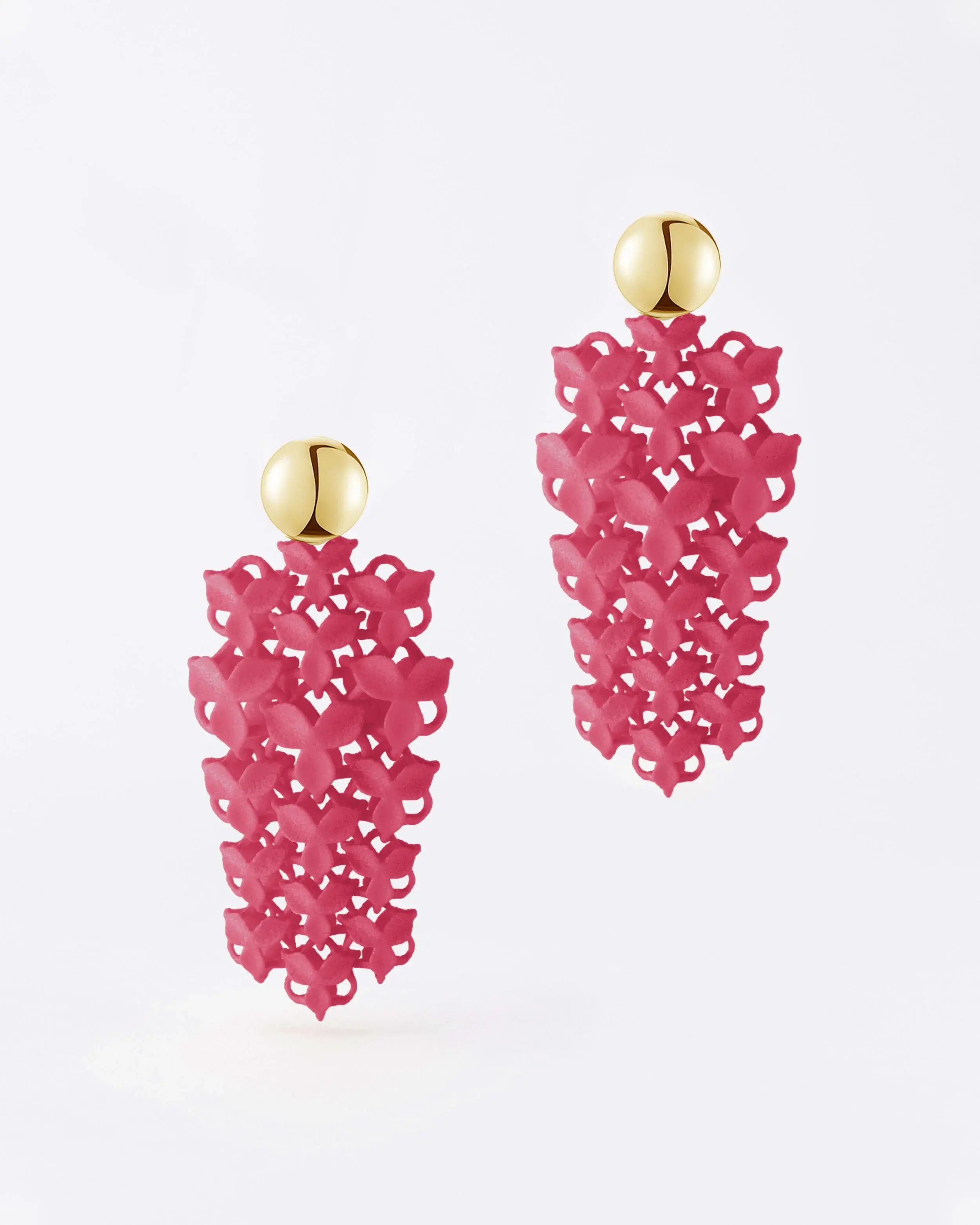 Boltenstern Fabnora Ohrringe Blossom Small Raspberry Pink by BLAHASCHMUCK WIEN