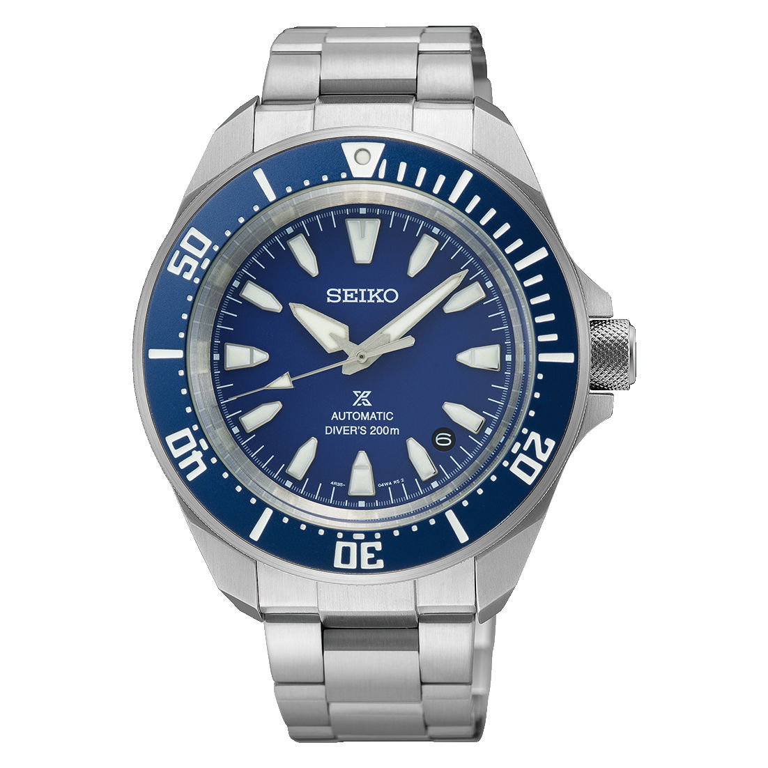 SEIKO Prospex Sea Automatic Diver’s SRPL51K1 Automatikuhr mit blauem Zifferblatt, blauer Taucherlünette, Edelstahlband und sp