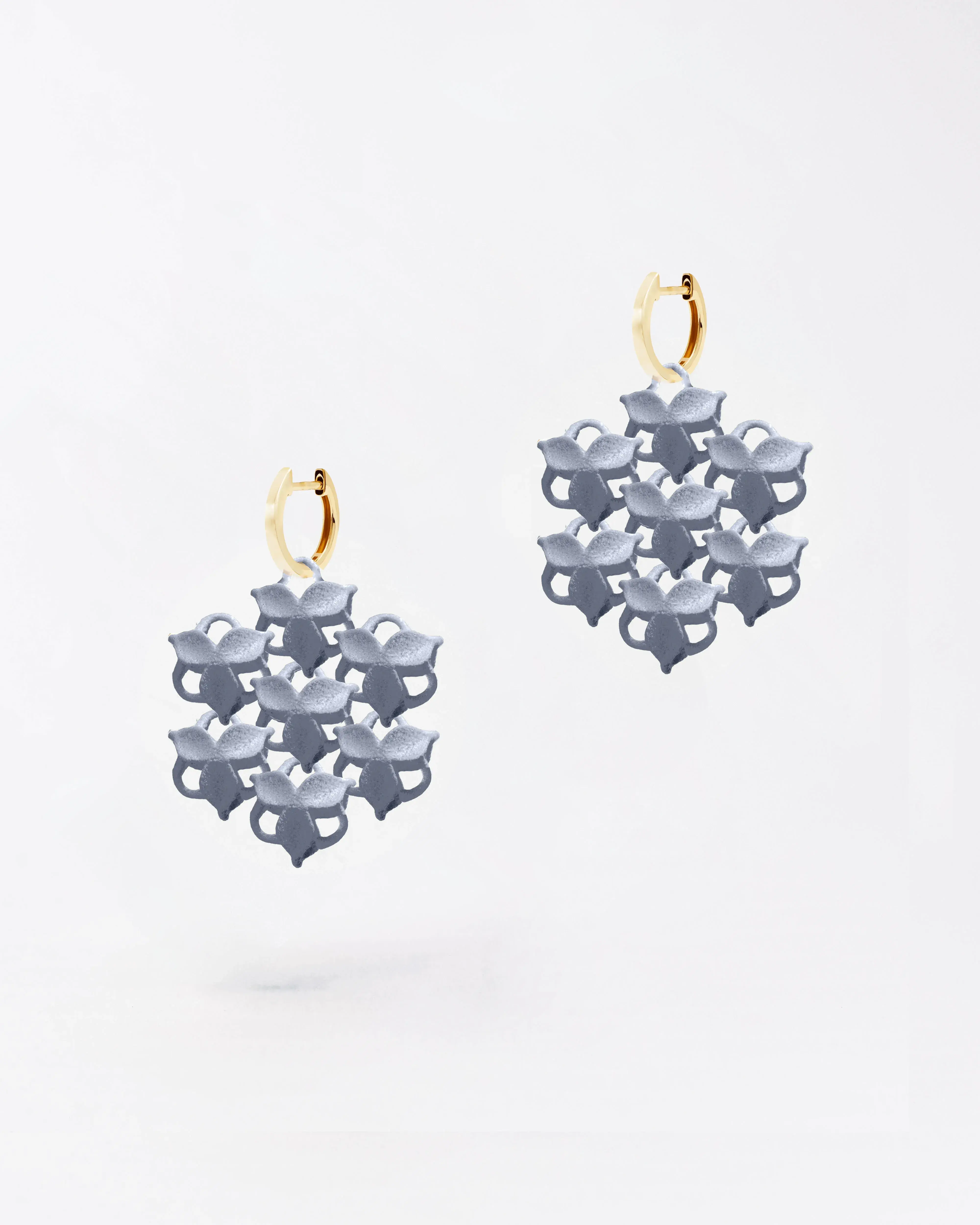 Boltenstern Fabnora Ohrringe Blossom Mini Cool Grey by BLAHASCHMUCK WIEN 1010