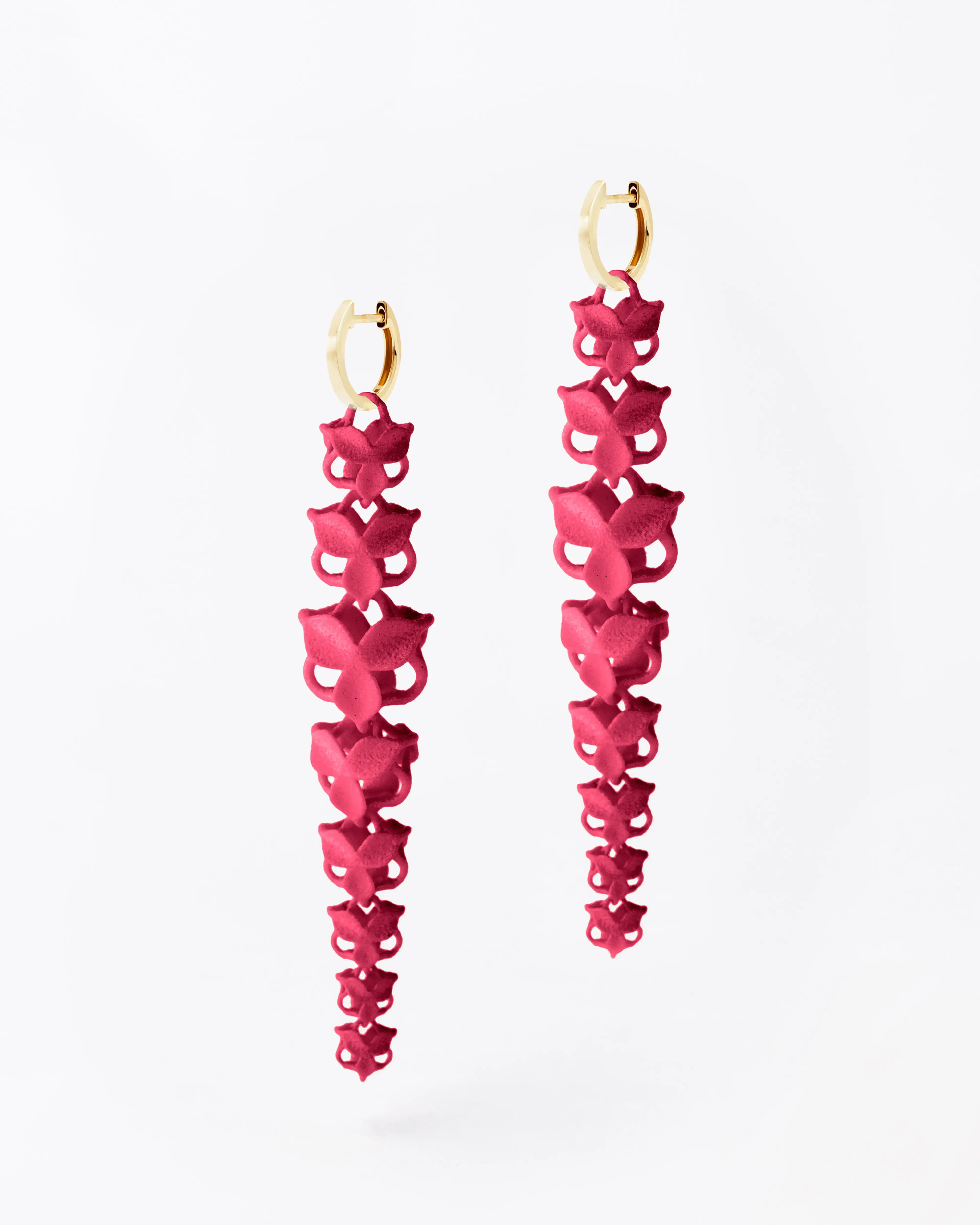 Boltenstern Fabnora Ohrringe Blossom Long Raspberry Pink by BLAHASCHMUCK WIEN