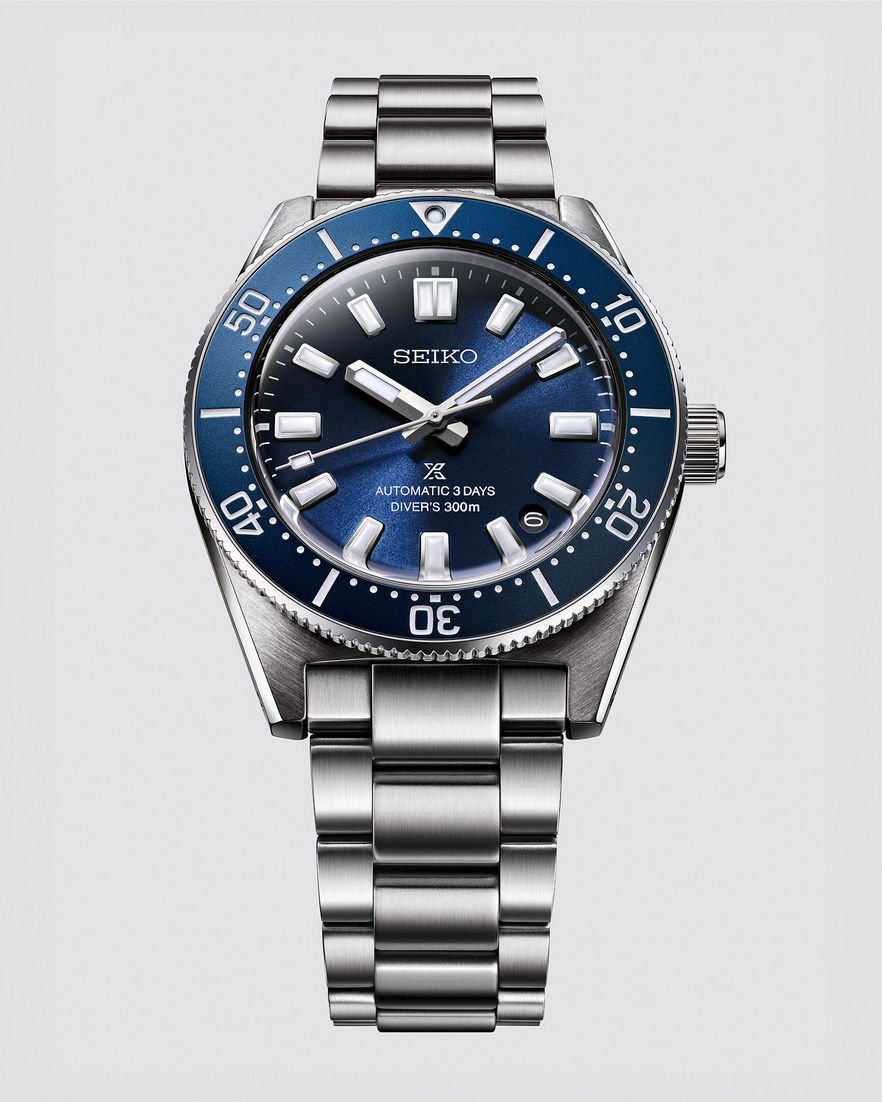 SEIKO Prospex SPB451J1 Automatic Diver’s 300 m mit blauem Zifferblatt, Edelstahlband und blauer Lünette