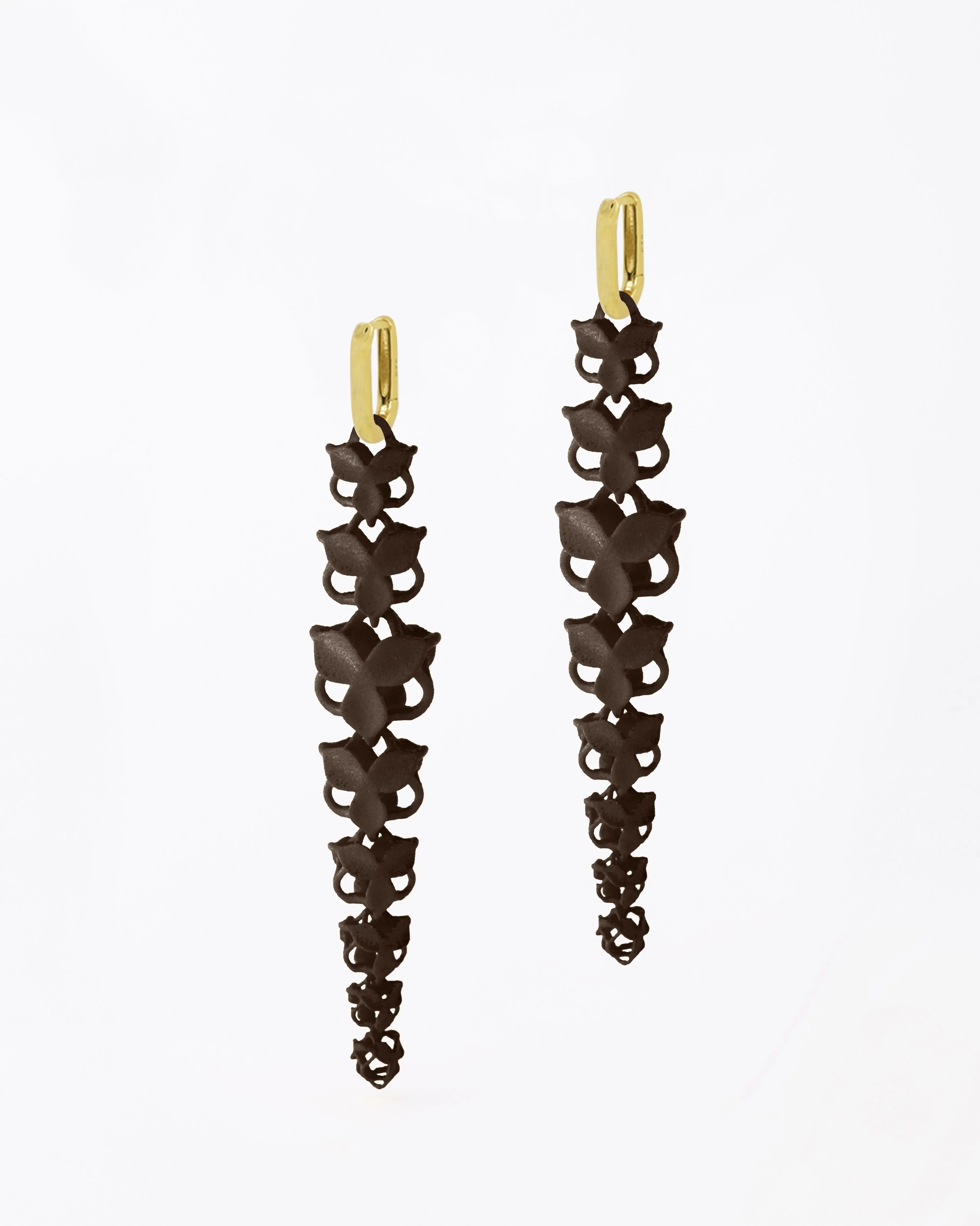 Boltenstern Fabnora Ohrringe Blossom Long Terra Brown by BLAHASCHMUCK WIEN 1010