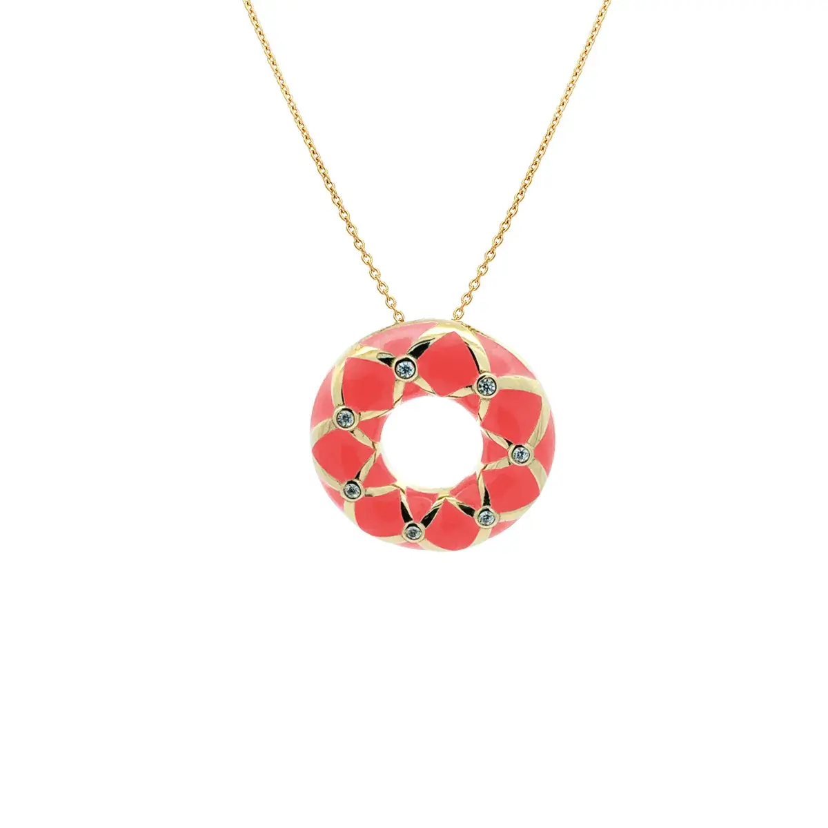 Labrioro Jewelry Double Charme Halskette Rosso Corallo Korallenrot by BLAHASCHMUCK Vienna