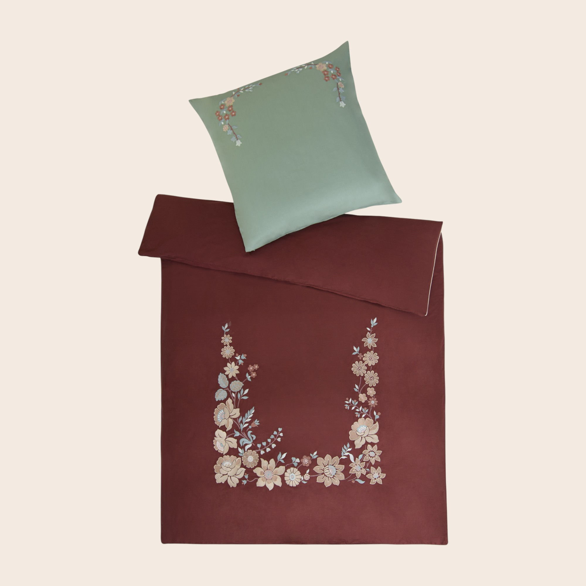 LEDINA Bettwäsche SET „Flower“ aus 100% hochwertige Baumwolle Satin