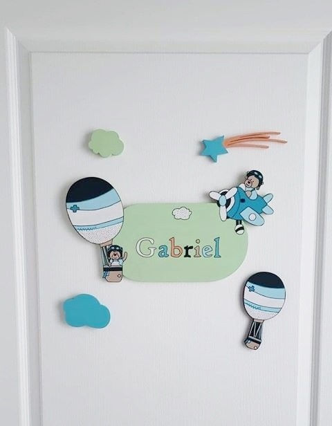 plaque de porte de chambre oscar et lazare en bois prénom personnalisable
