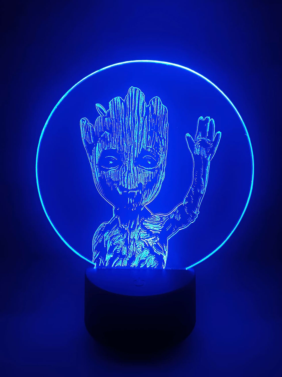 Miniature : Lampe LED tactile Groot 7 couleurs allumée couleur bleue