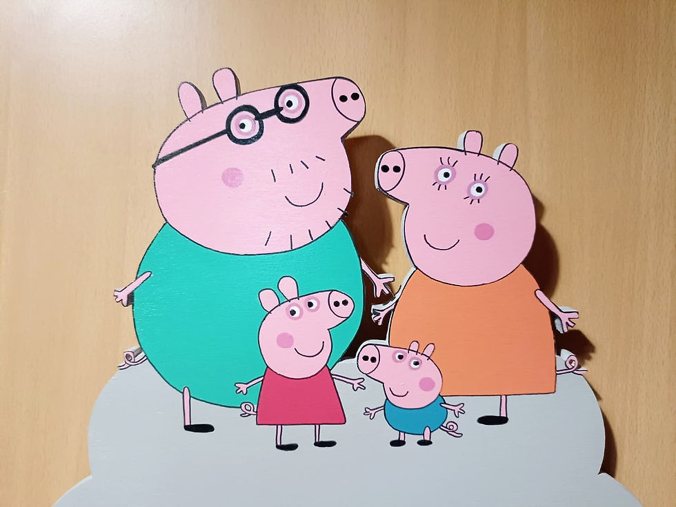 plaque de porte de chambre en bois Peppa Pig pour prénom enfant bébé personnalisé