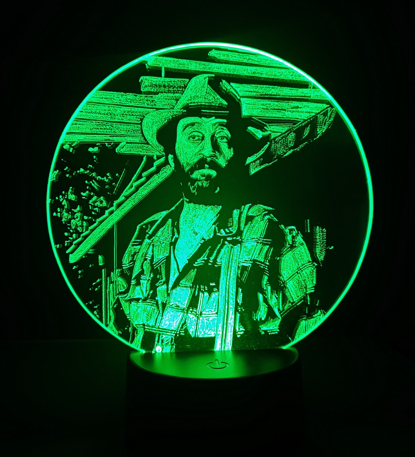 Lampe LED tactile à l'image d'Isaiah Edwards de la petite maison dans la prairie de couleur verte